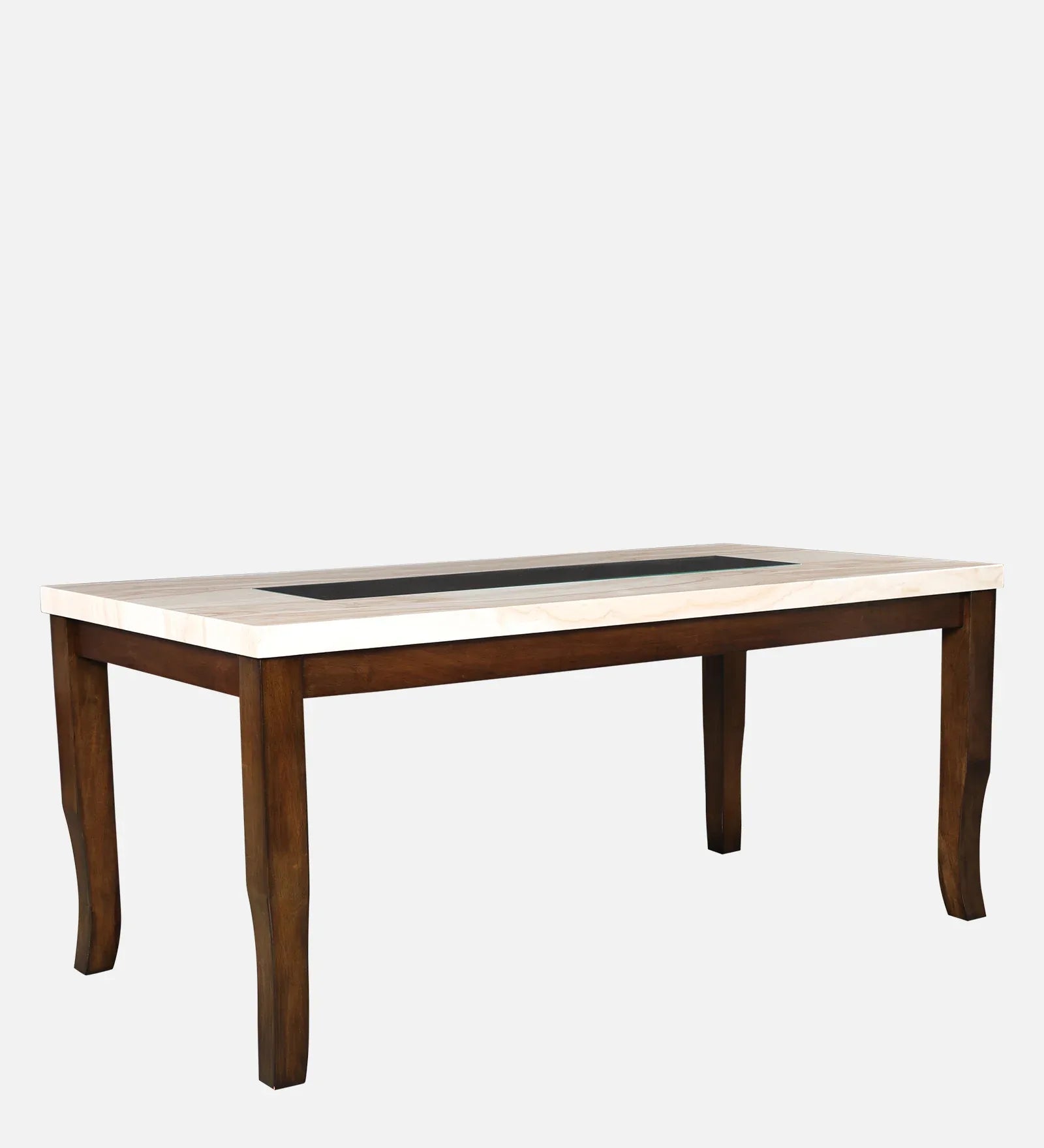 Nexus Marble Finish Six Seater Dining Set With Bench in Antique Cherry Colour - HomeTown