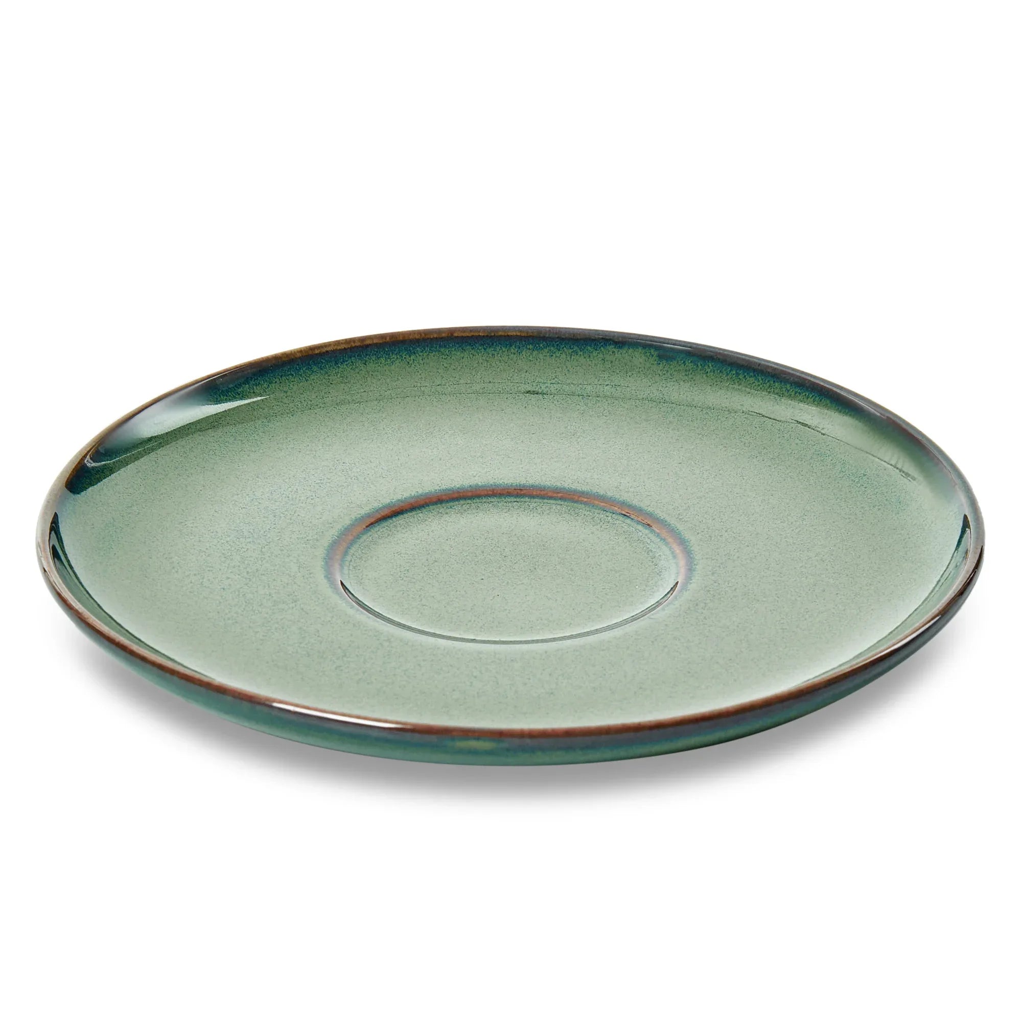 Hygge Studio Pottery Stoneware Cup & Saucer Set of 4 in Sage Green Colour - HomeTown