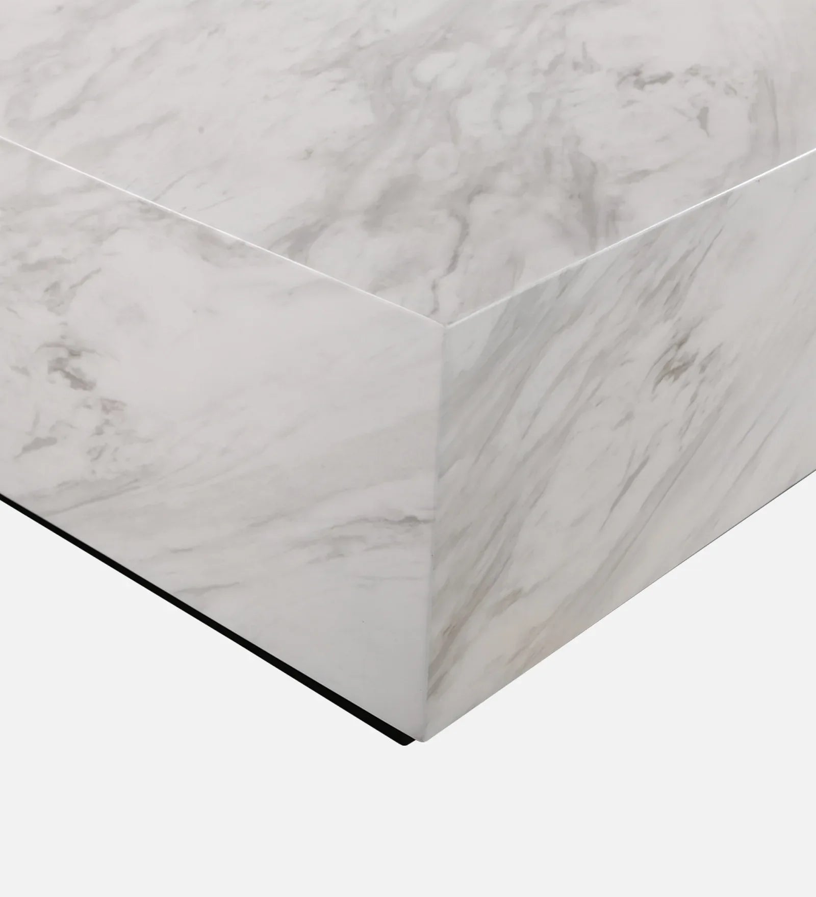 Garnet Marble Finish Center Table in White Colour - HomeTown