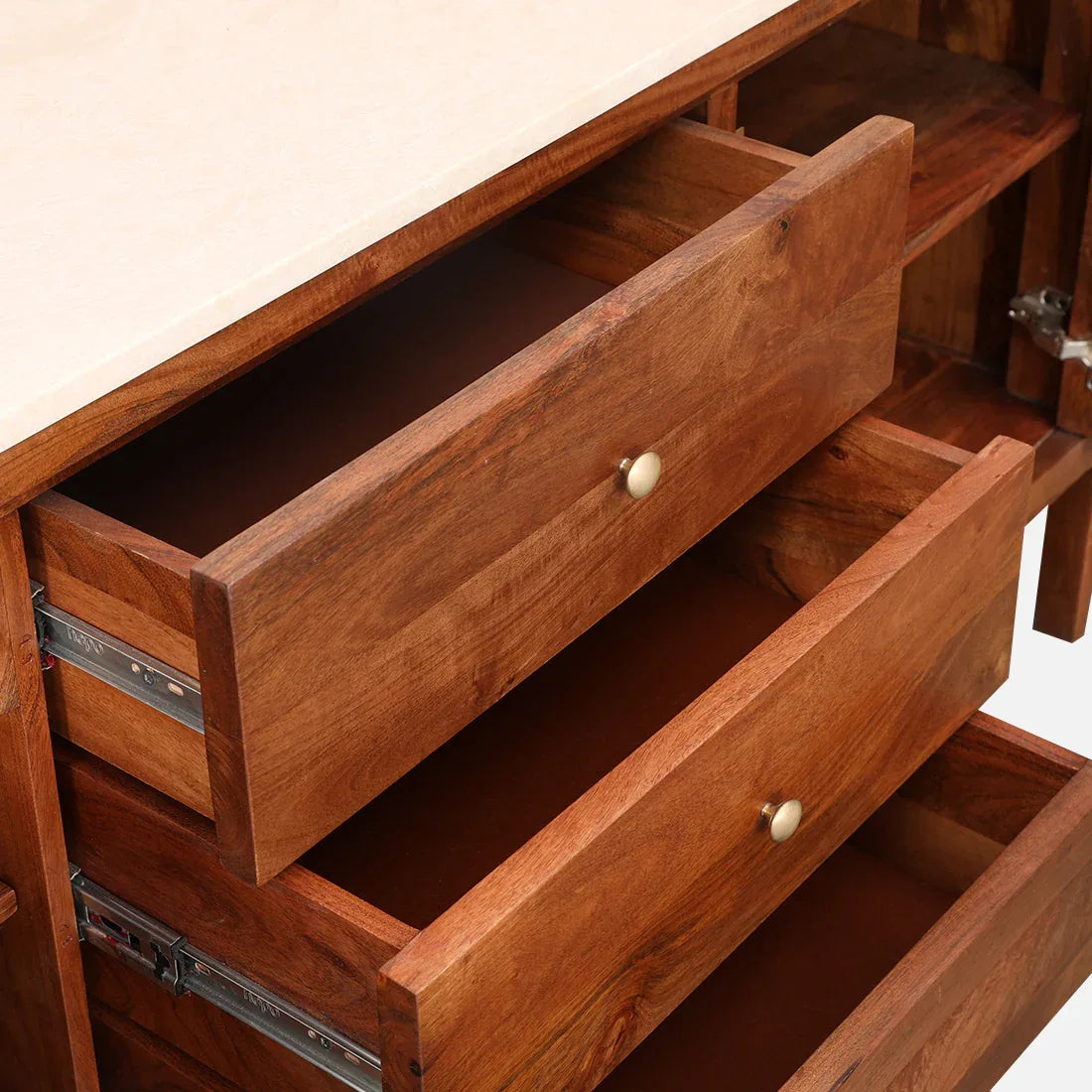 Siam Acacia Wood Two Door Sideboard in Honey Colour - HomeTown