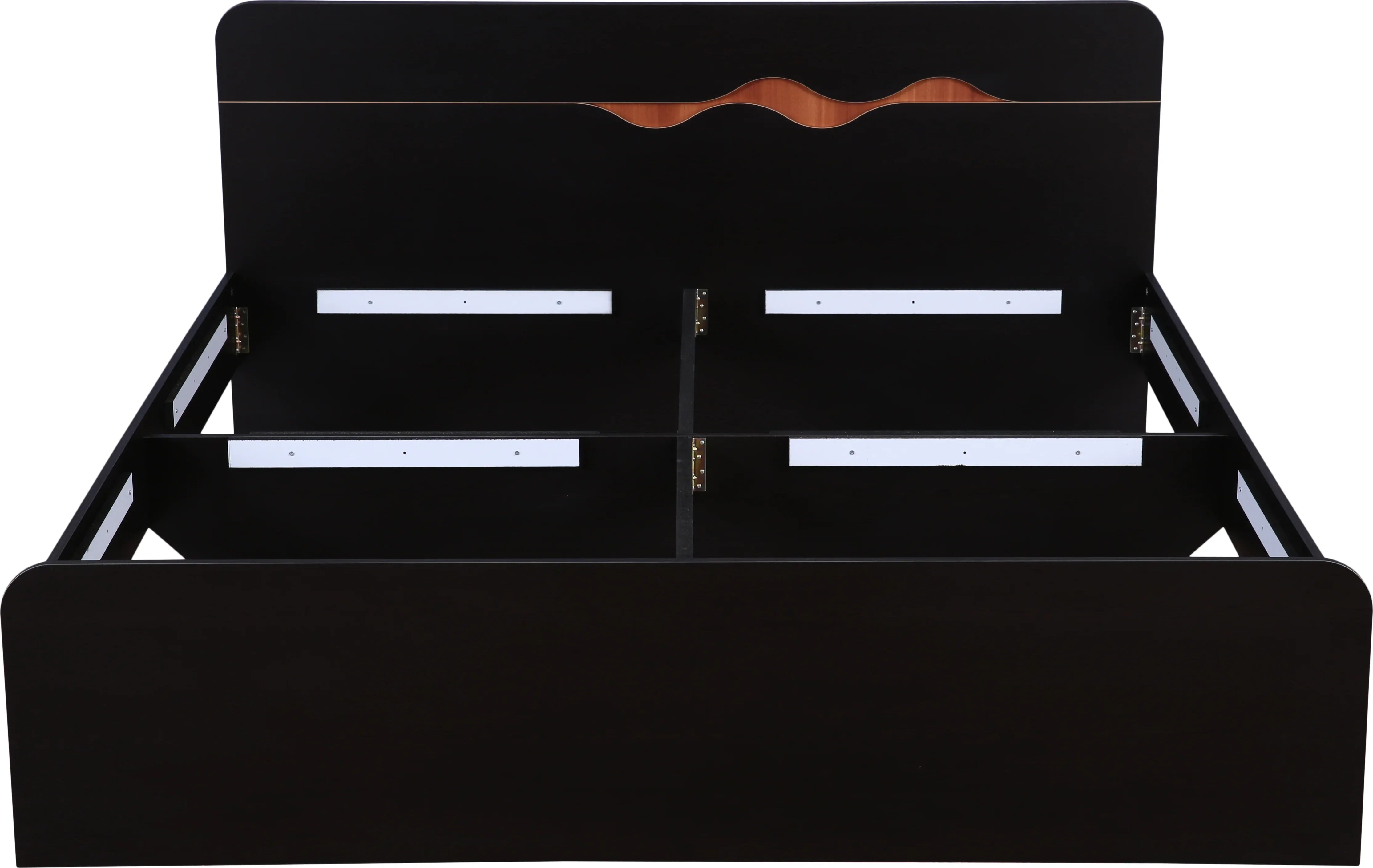 Swirl Queen bed without storage in Dark Oak Colour - HomeTown