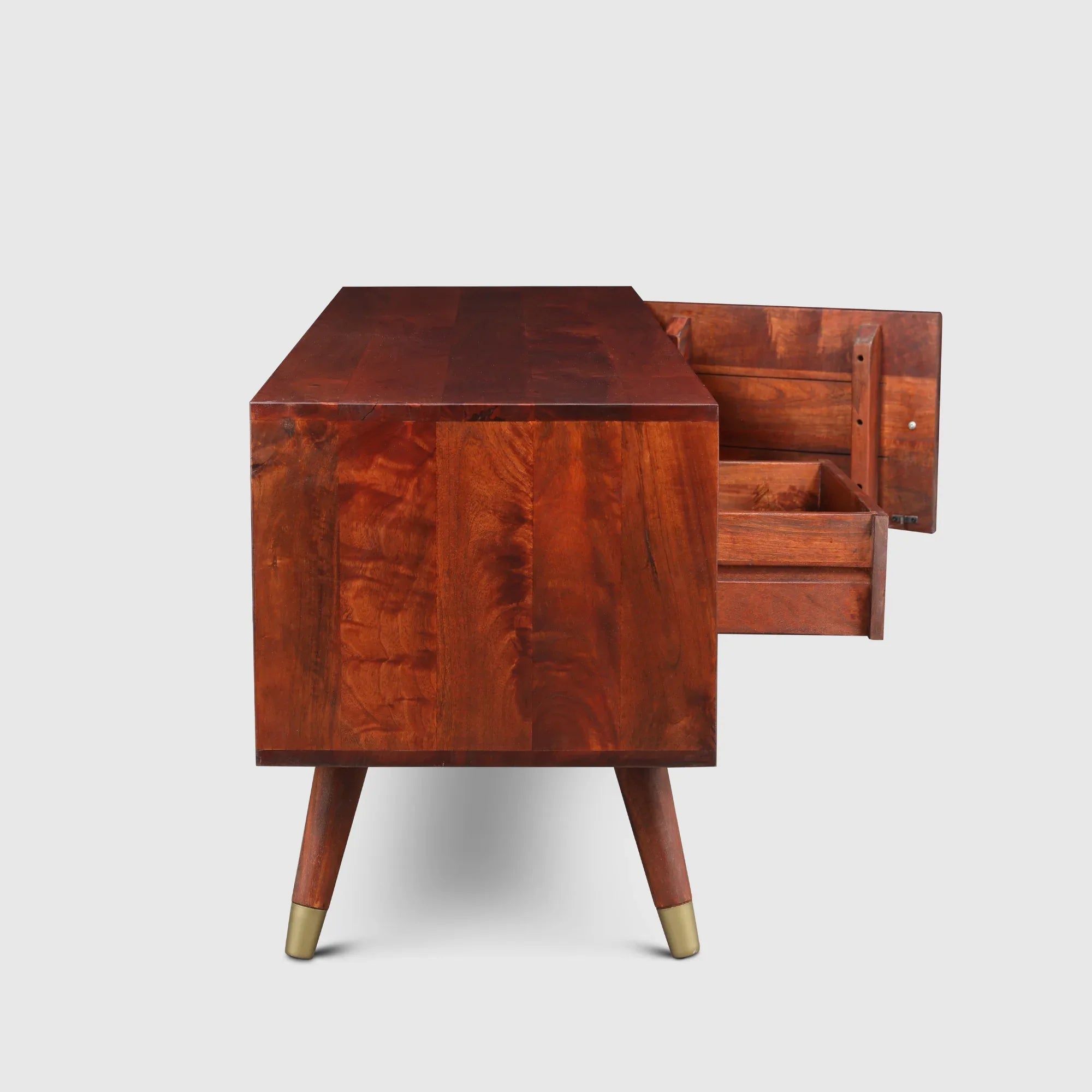 Phoolkari Full Height TV Unit in Honey Finish Colour - HomeTown