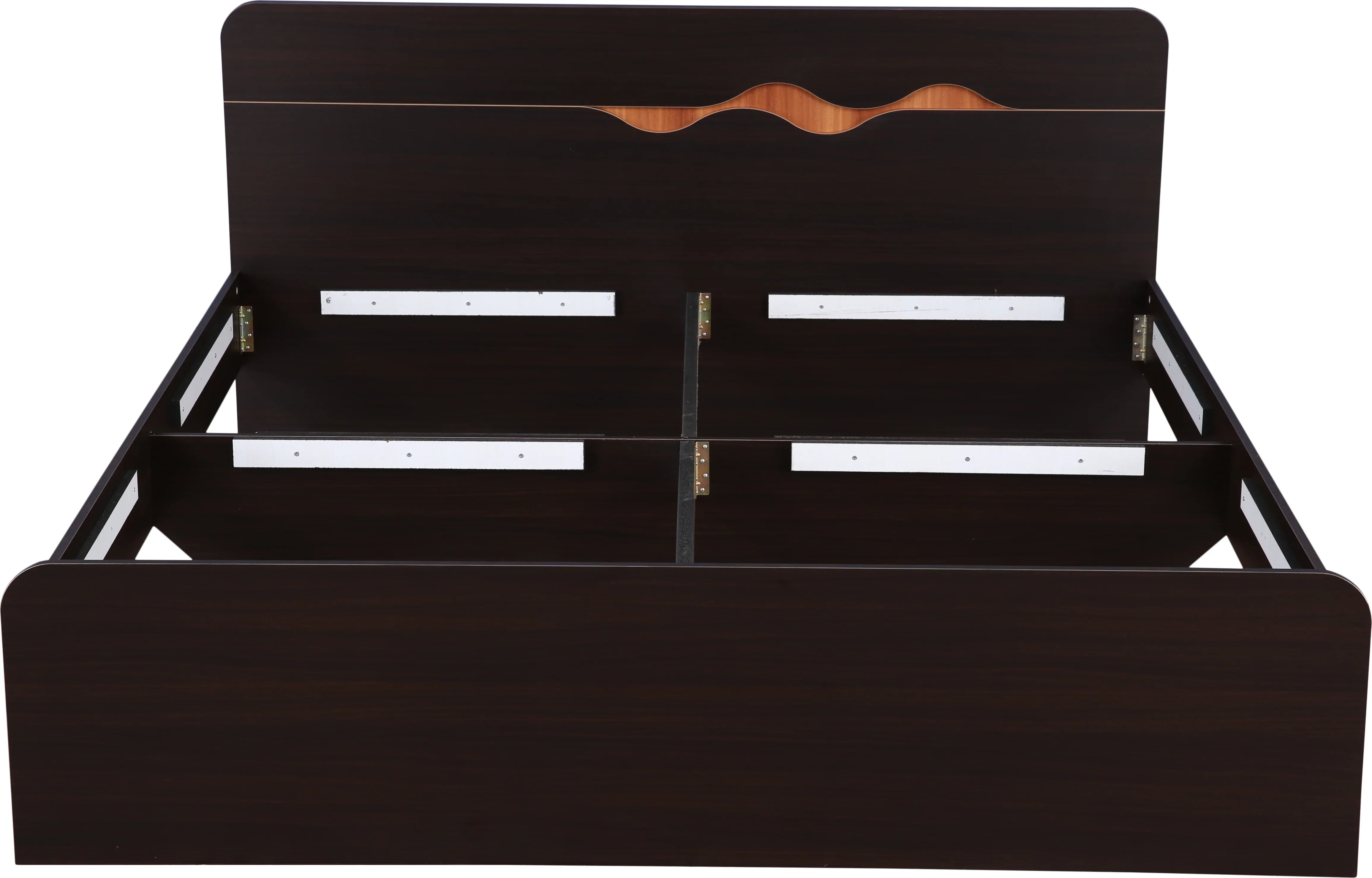 Swirl King Bed without storage in Dark Oak Colour - HomeTown