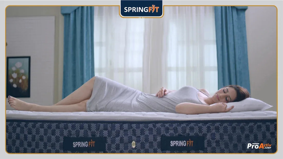 Pro Activ Jump Pillow Top Bonnell Spring King Mattress 84x72x8 Inch in Blue & Grey Colour - HomeTown