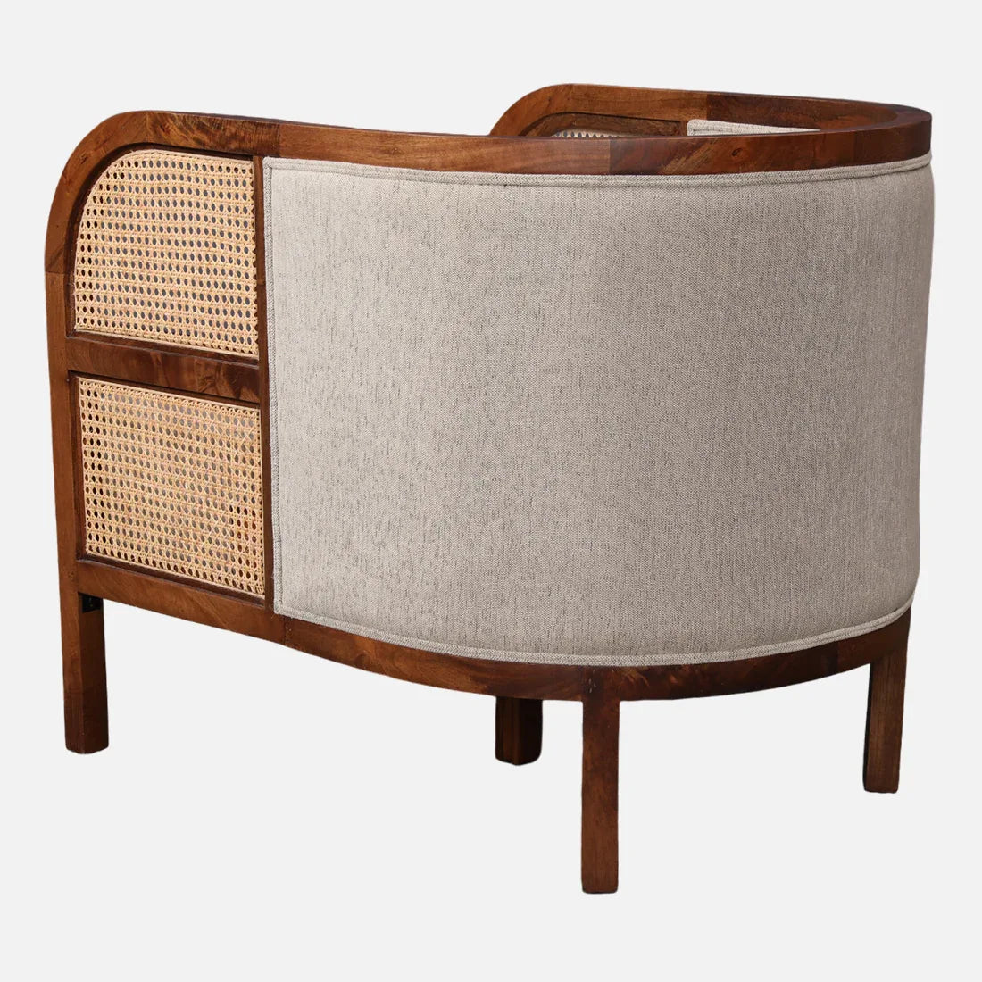 Siam Solidwood Single Seater Sofa in Beige Colour - HomeTown