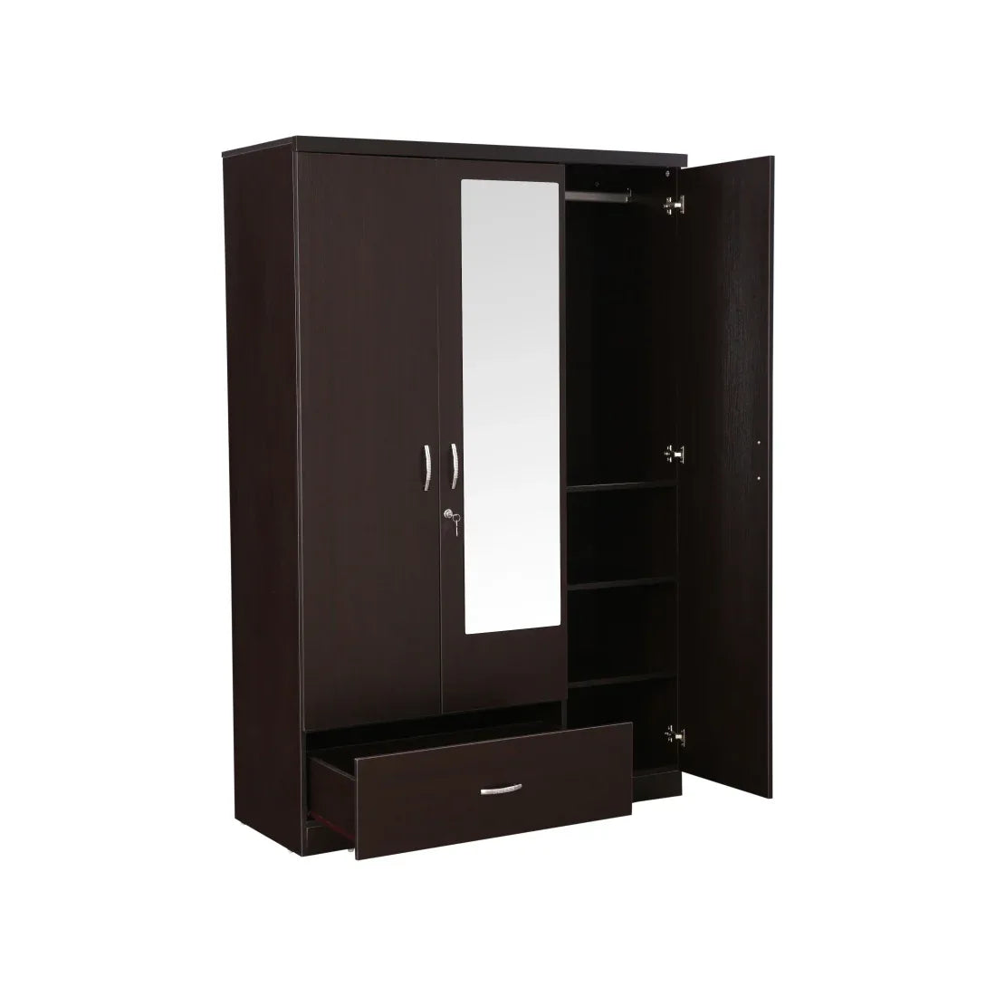 Utsav Three Door Wardrobe with Mirror - HomeTown