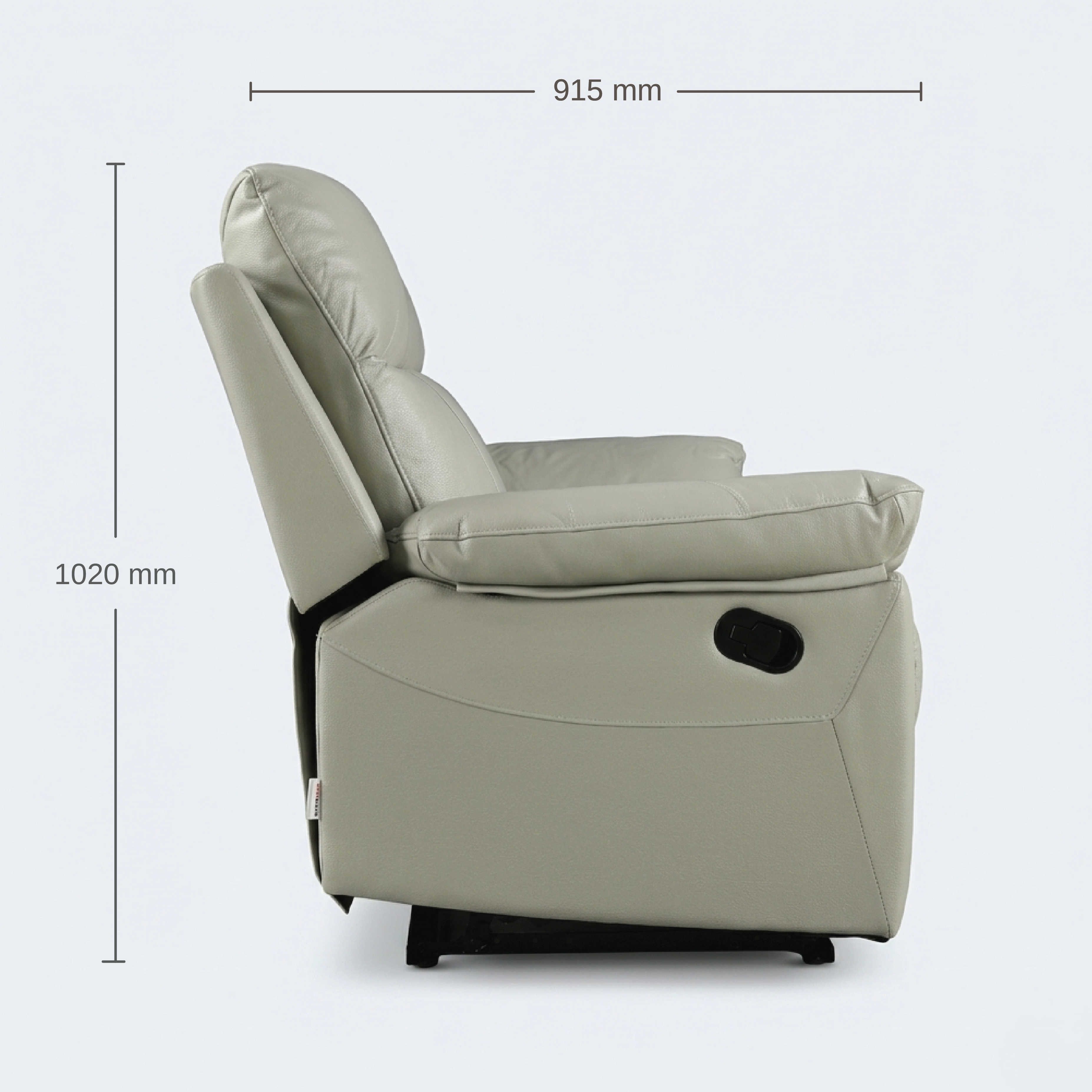 Quantum Half Leather | 3 Seater Recliner | Light Grey
