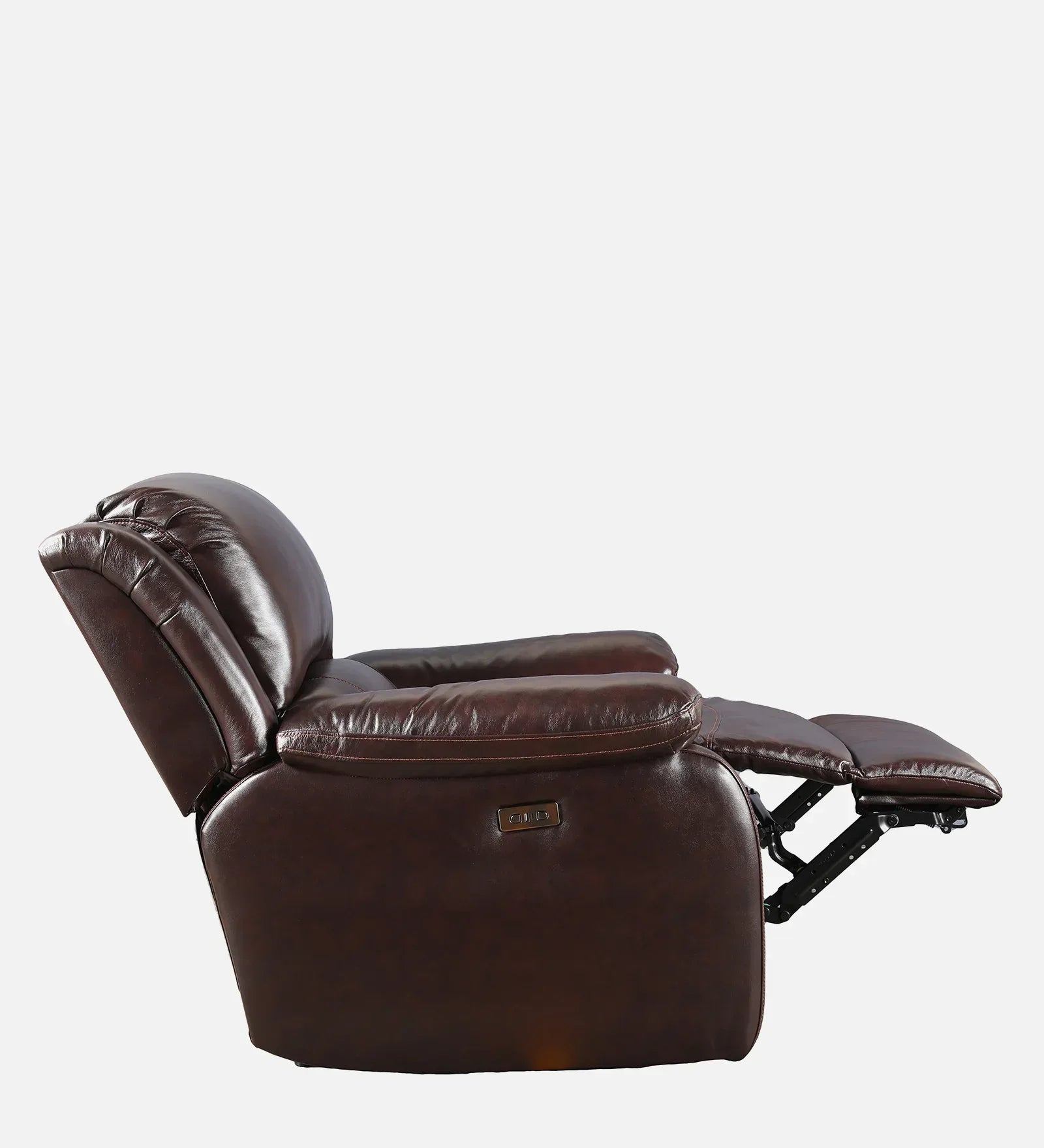Rhine Half Leather Electric Recliner In Brown Colour - HomeTown