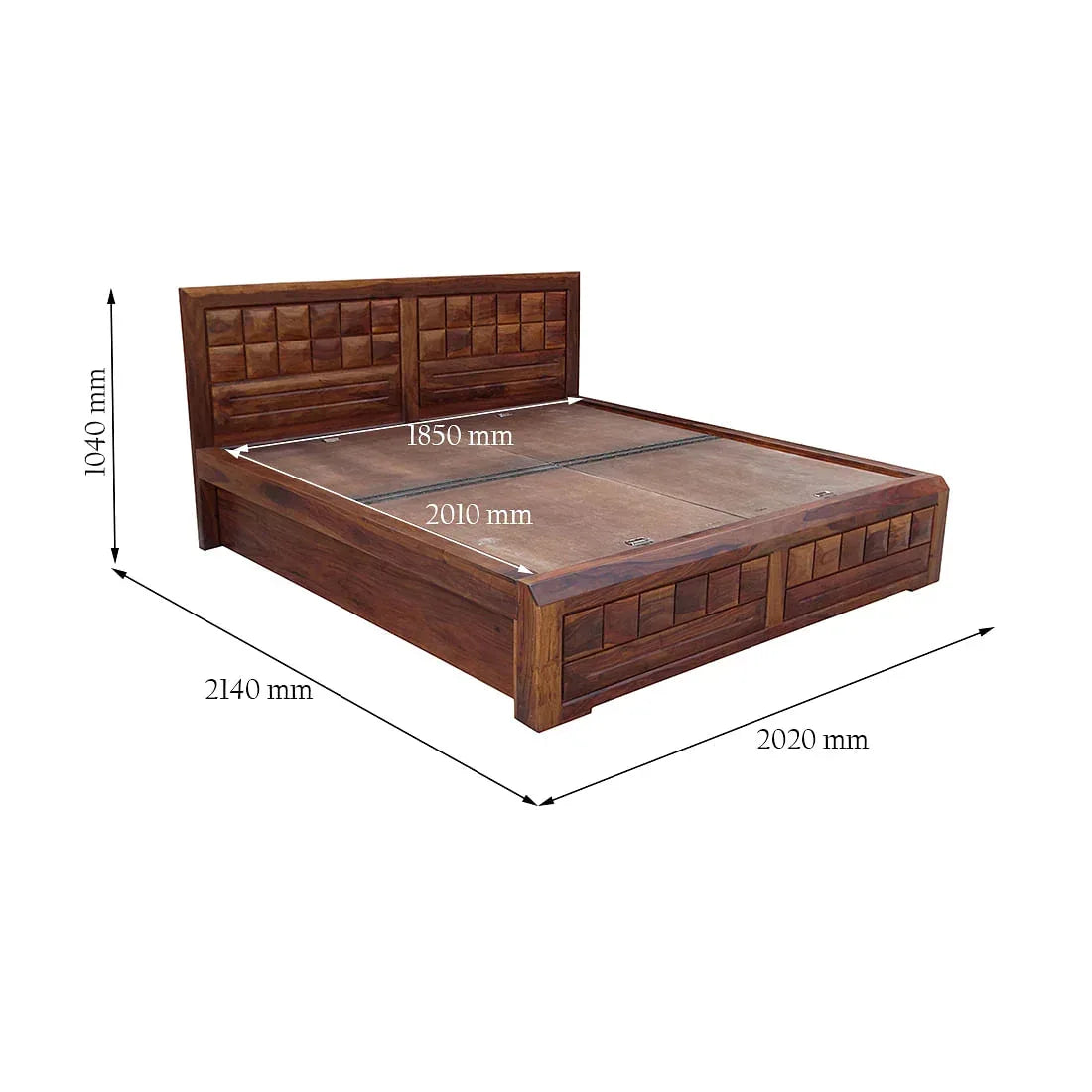 Woodrow Sheesham Wood (Rosewood) bed with storage in Honey Colour - HomeTown