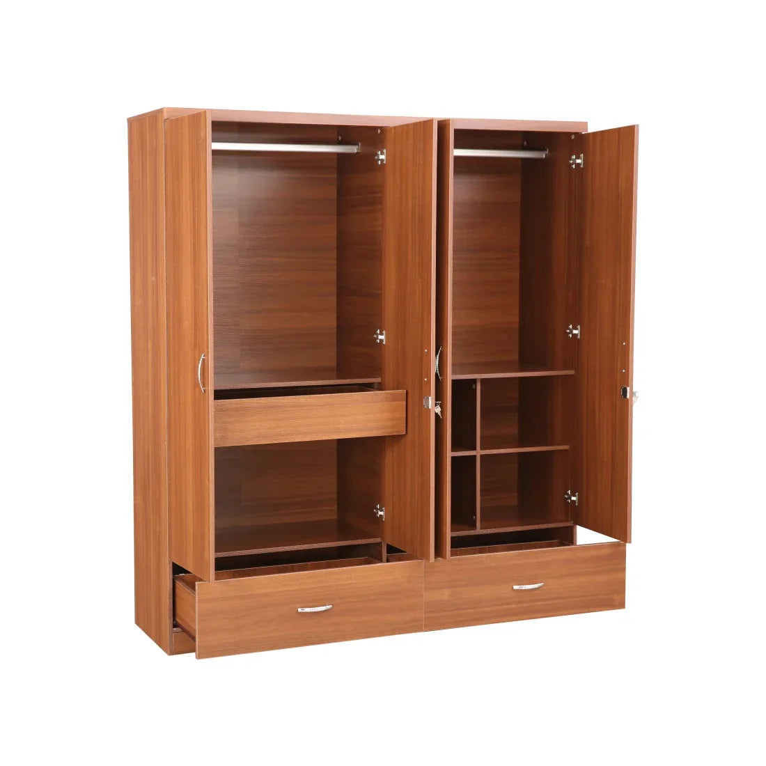 Ultima 4 door wardrobe in Walnut Finish - HomeTown