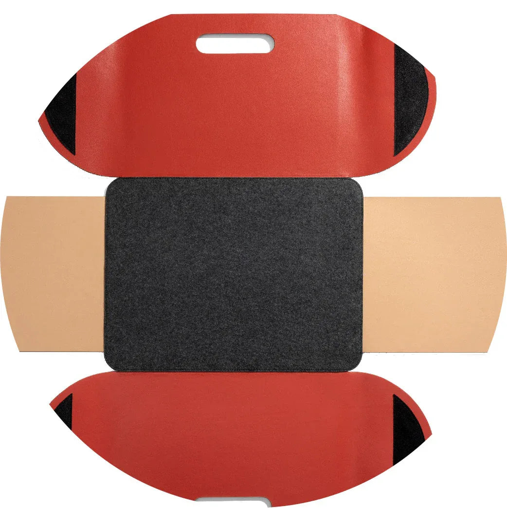 Owlbert MDF + Leatherite Storage Basket in Red & Bisque Colour