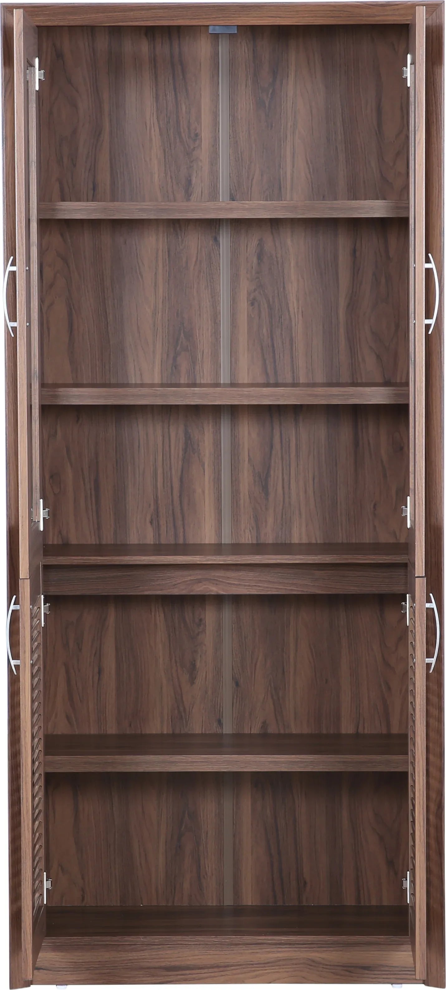 Stark Engineered Wood 4 door Book Case in Walnut Colour - HomeTown