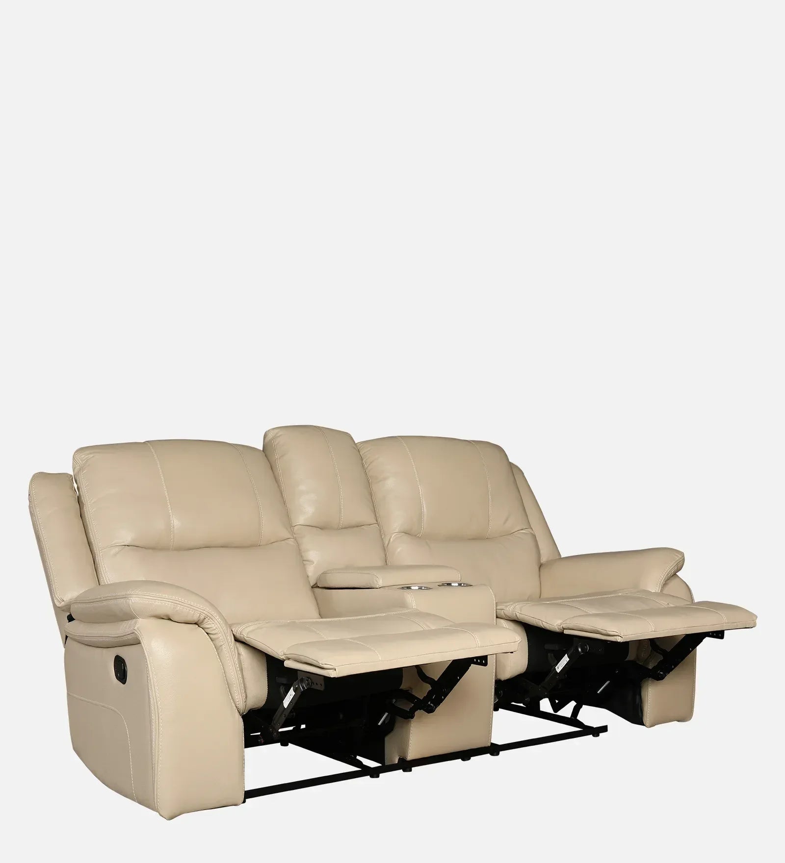 Murray Half Leather Recliner In Beige Colour - HomeTown
