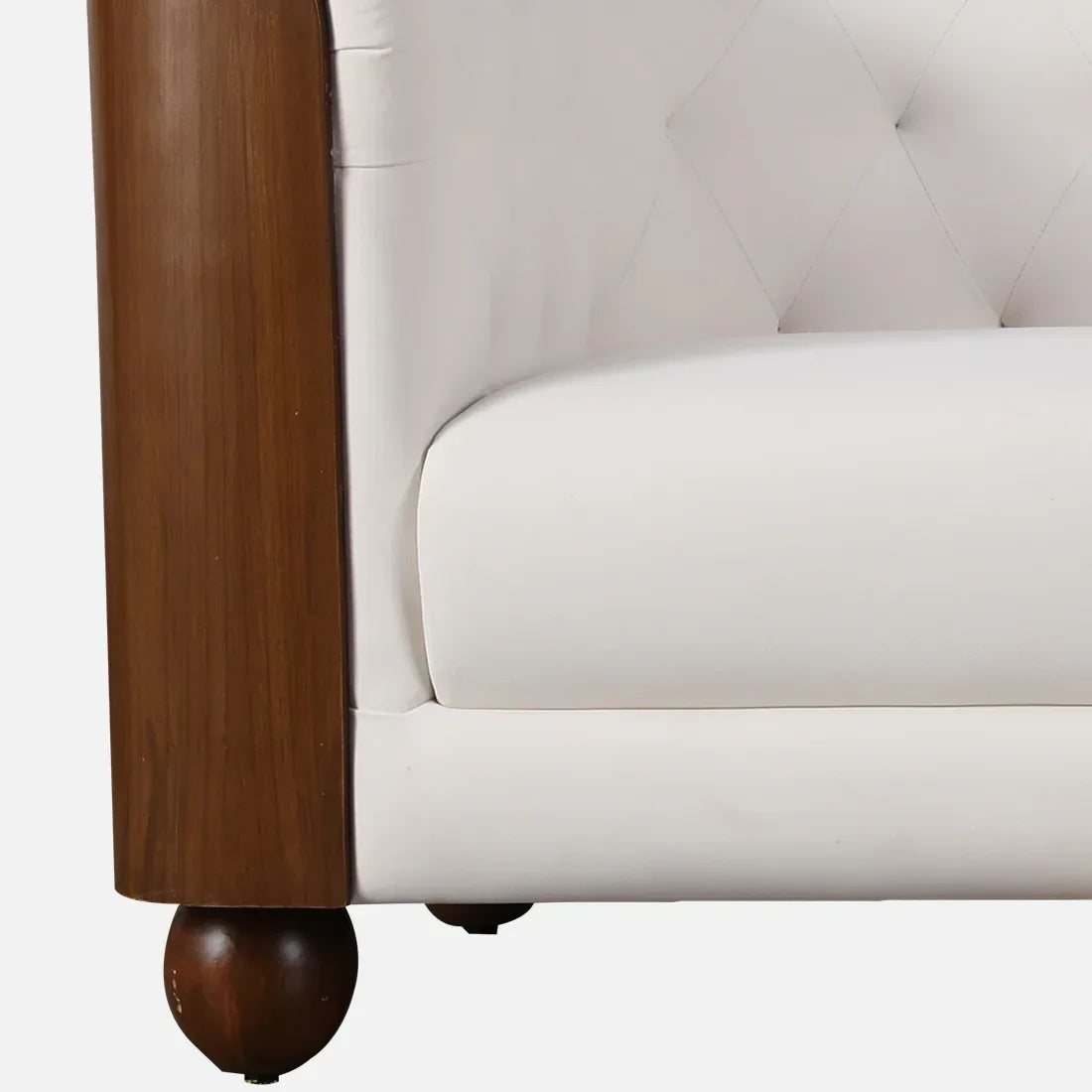 Valentina Fabric Three Seater Sofa in White Colour - HomeTown