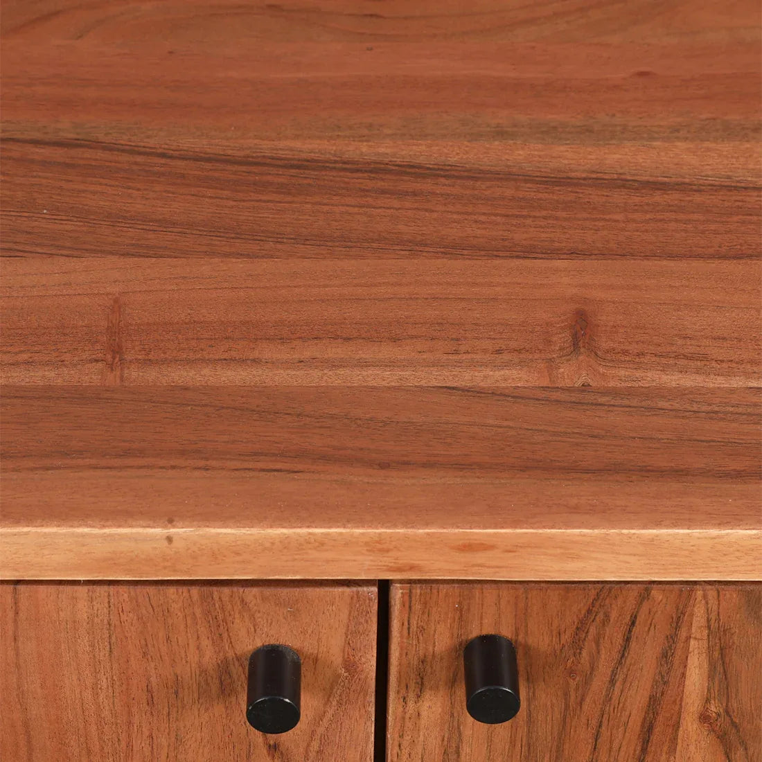 Haruki Acacia Wood Low Height Tv Unit in Teak Colour - HomeTown