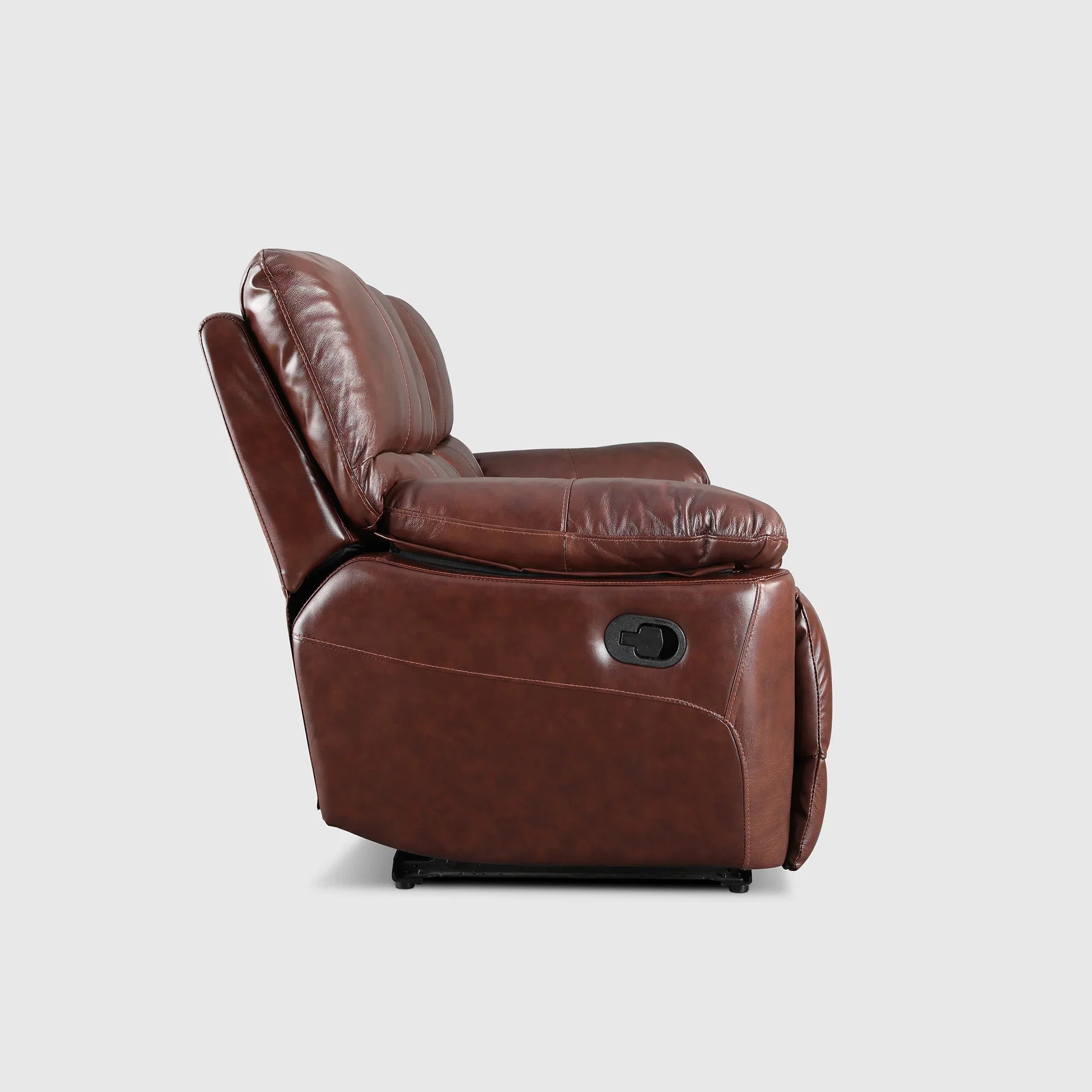 Charles Half Leather Three Seater Recliner - HomeTown