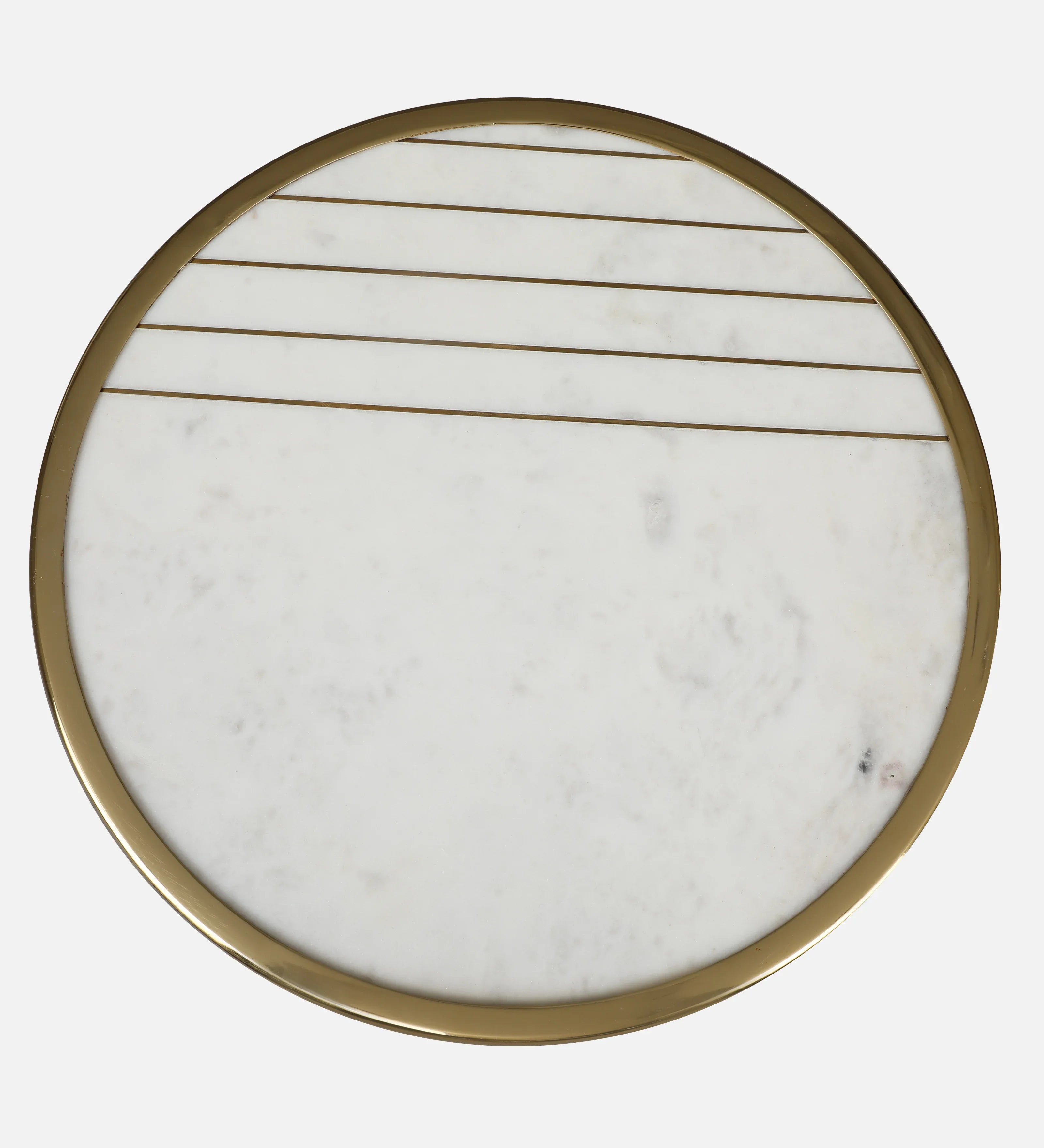 Netanya Metal Table in Gold & White Colour - HomeTown