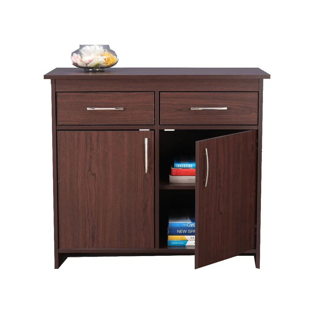 Albert Engineered Wood 2 Door Cabinet in Cherry Brown Colour - HomeTown