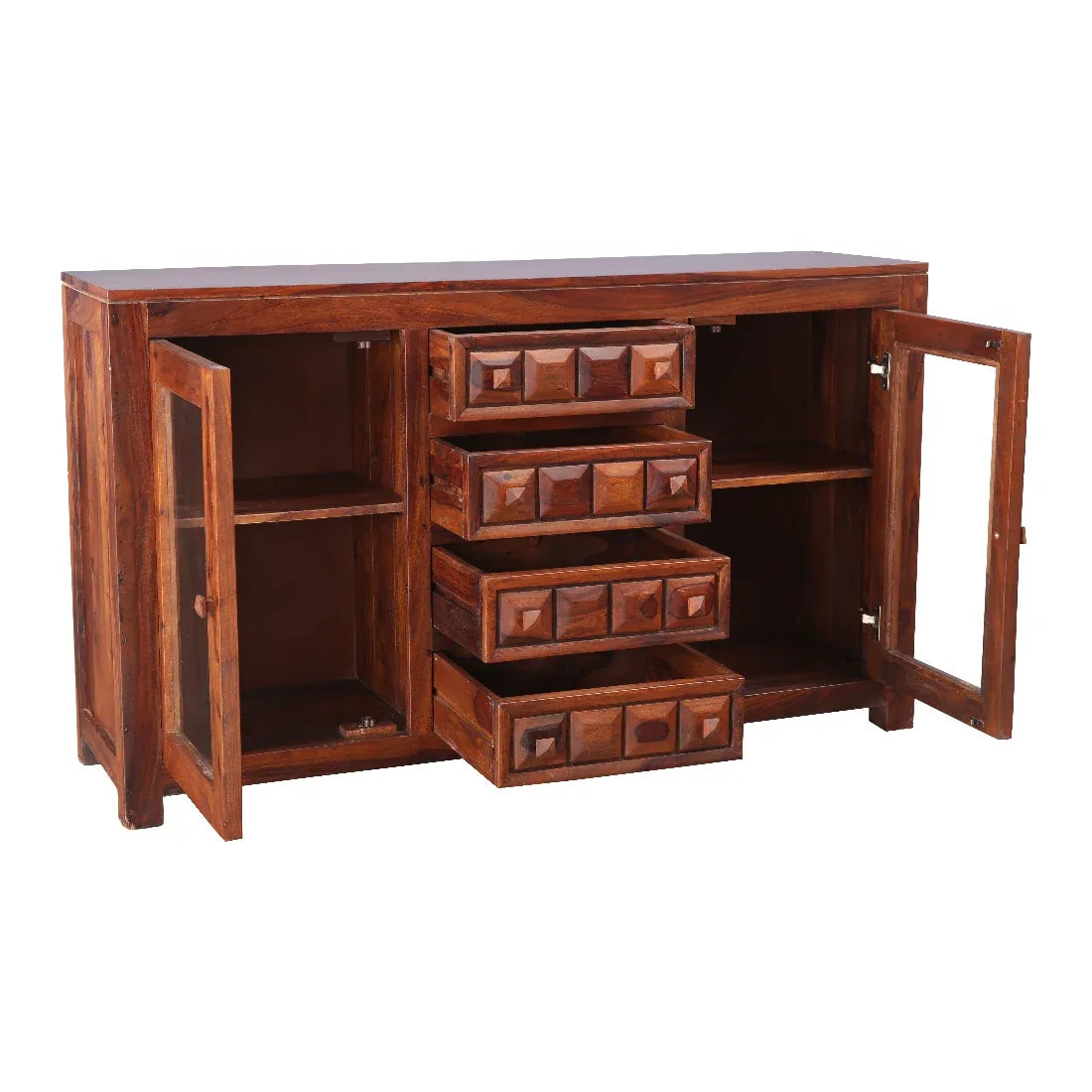 Woodrow Sheesham Wood(Rosewood) Storage Sideboard in Honey Colour - HomeTown