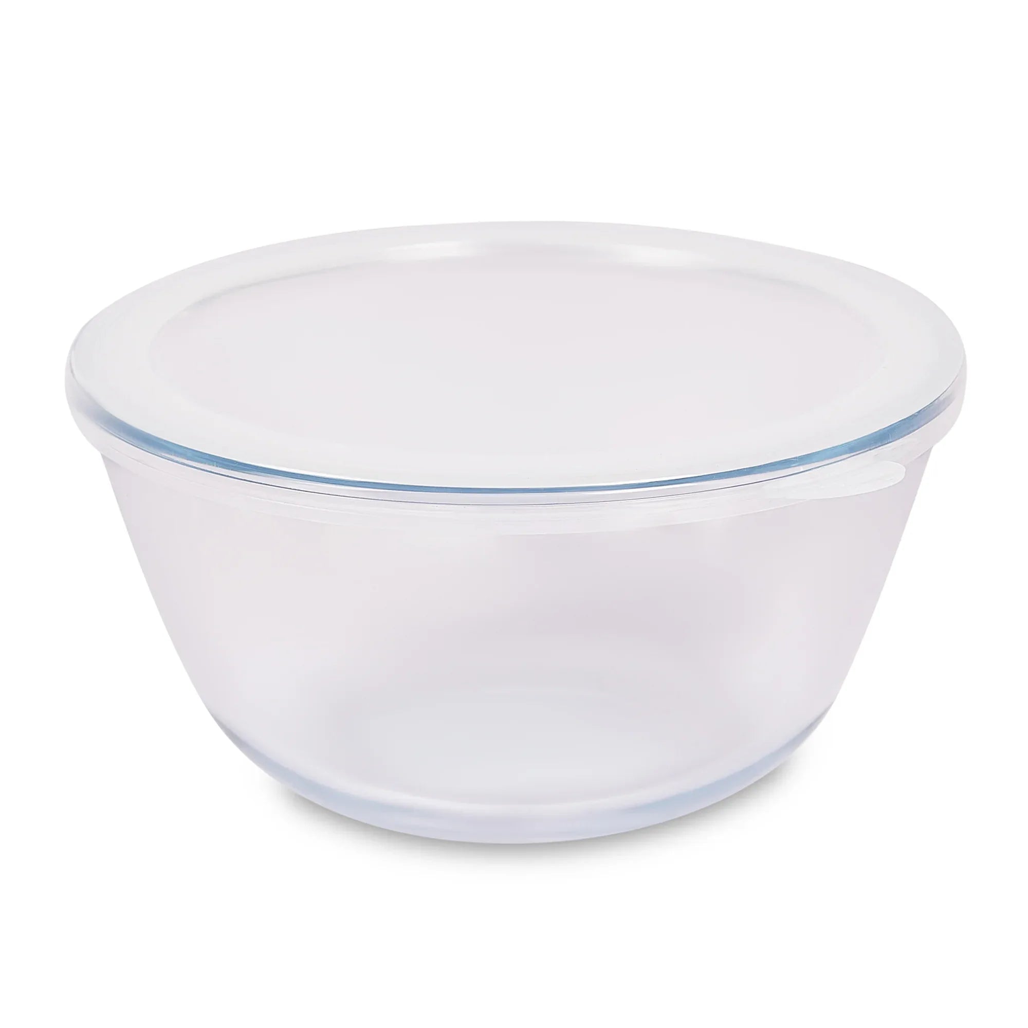 Fiesta Borosilicate Glass Mixing Bowl with Lid Set of 3 in Clear Colour - HomeTown