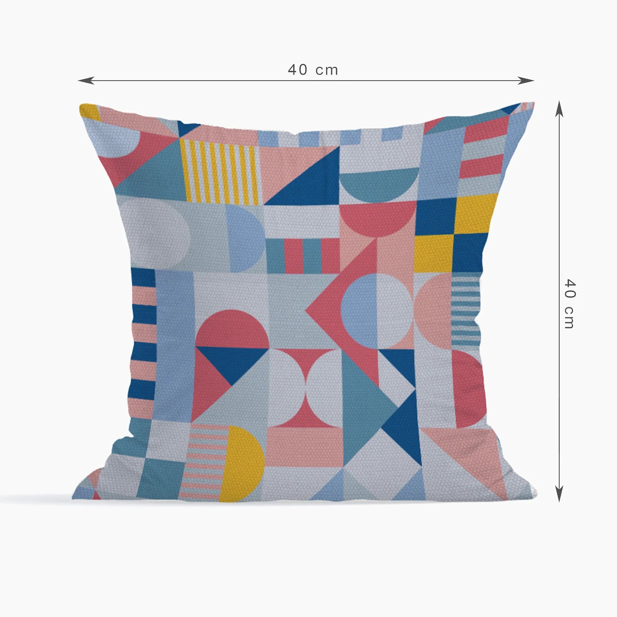 Pop Modern Reversible Bauhaus Digital Cushion Cover 40x40 Cm in Blue Colour - HomeTown