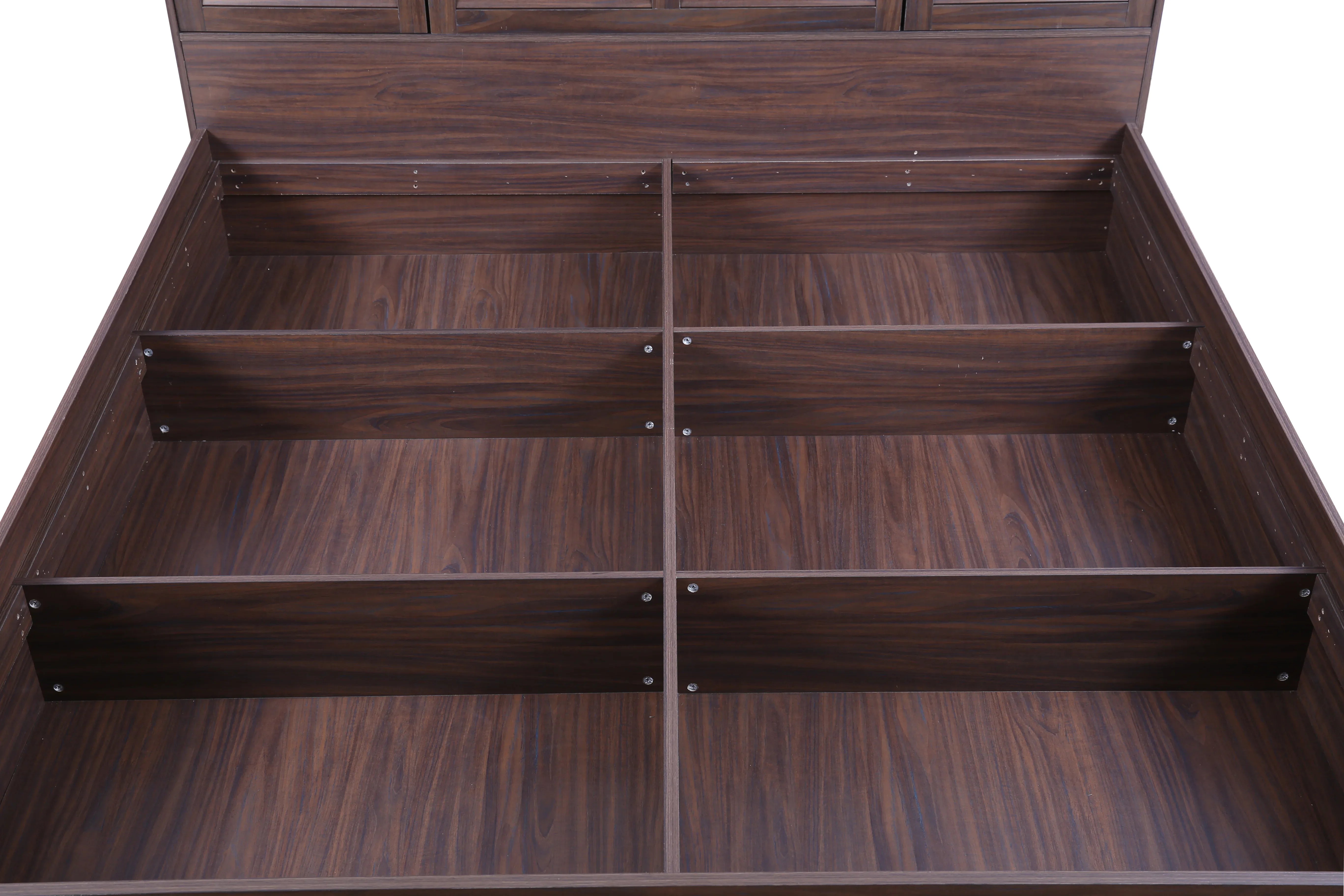 Bolton Queen bed with Box storage in Walnut Colour - HomeTown