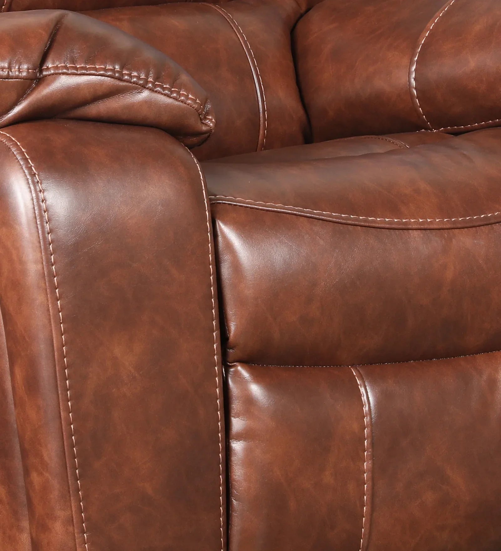 Urbano Leather Fabric Single Seater Recliner in Brown Colour - HomeTown