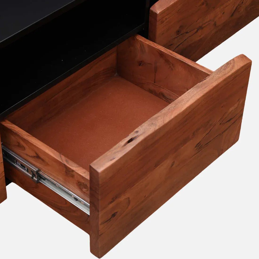 Arduous Acacia Wood Low Height Tv Unit in Brown Colour - HomeTown