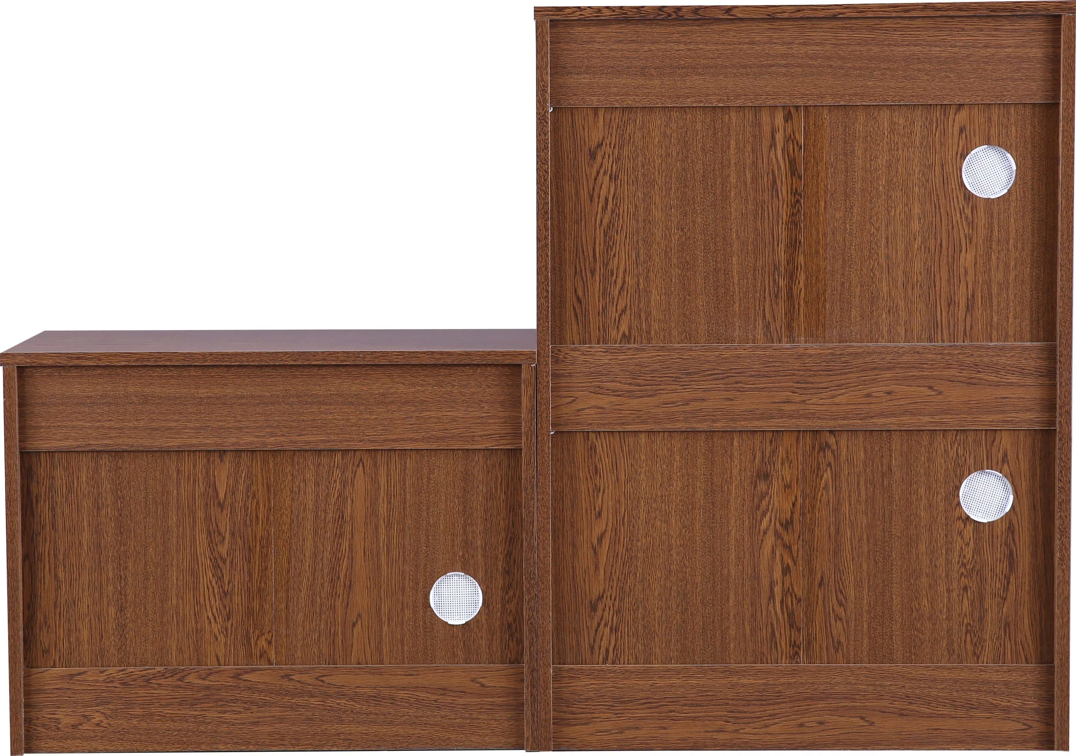 Alder Engineered Wood 1+2 tier Shoe Rack in Oak Colour - HomeTown