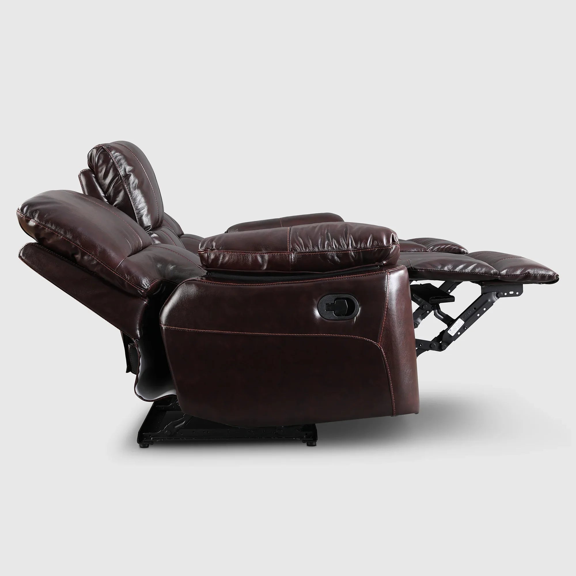 Charles Half Leather Three Seater Recliner - HomeTown