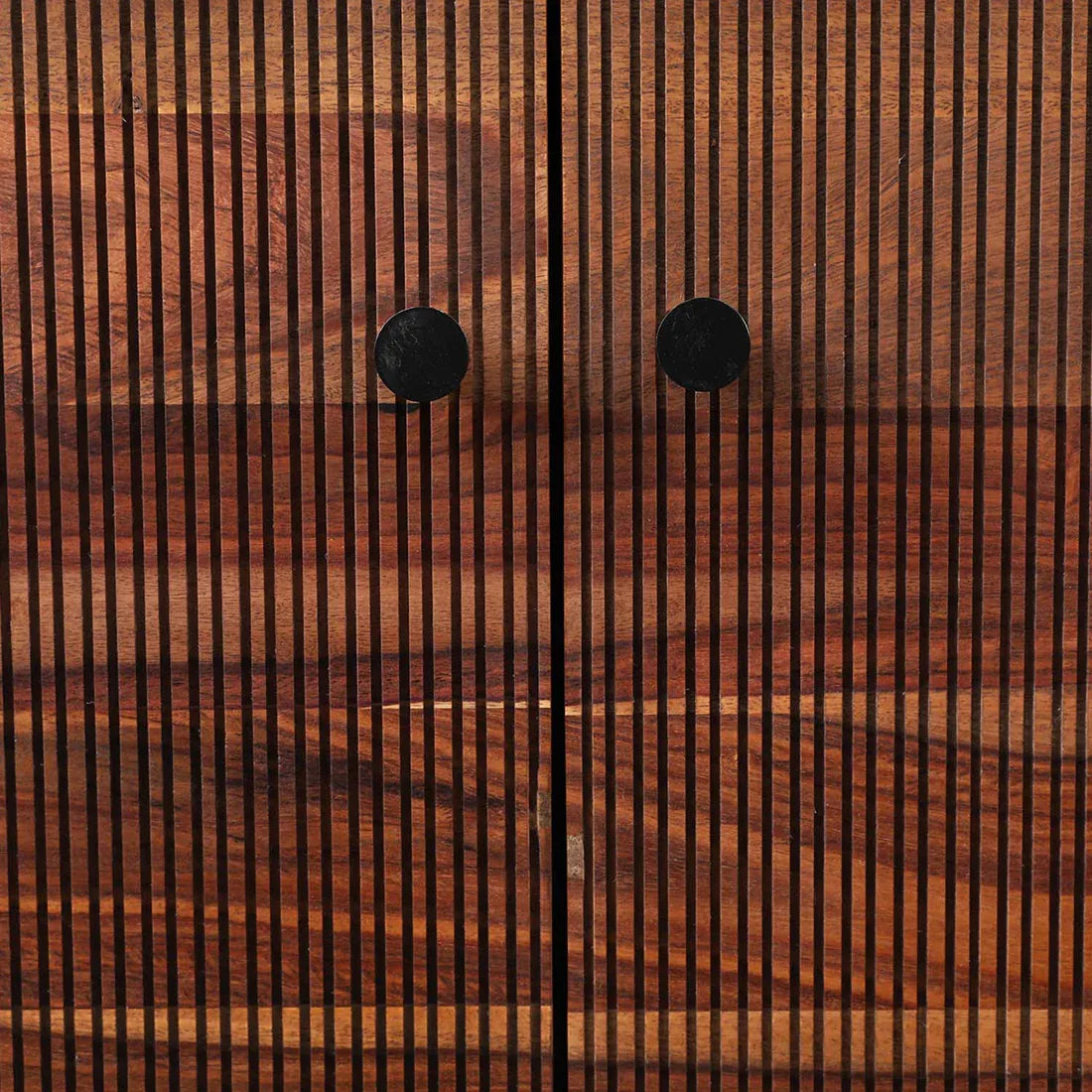 Sven Sheesham Wood(Rosewood) Sideboard in Natural Sheesham & Black Colour - HomeTown