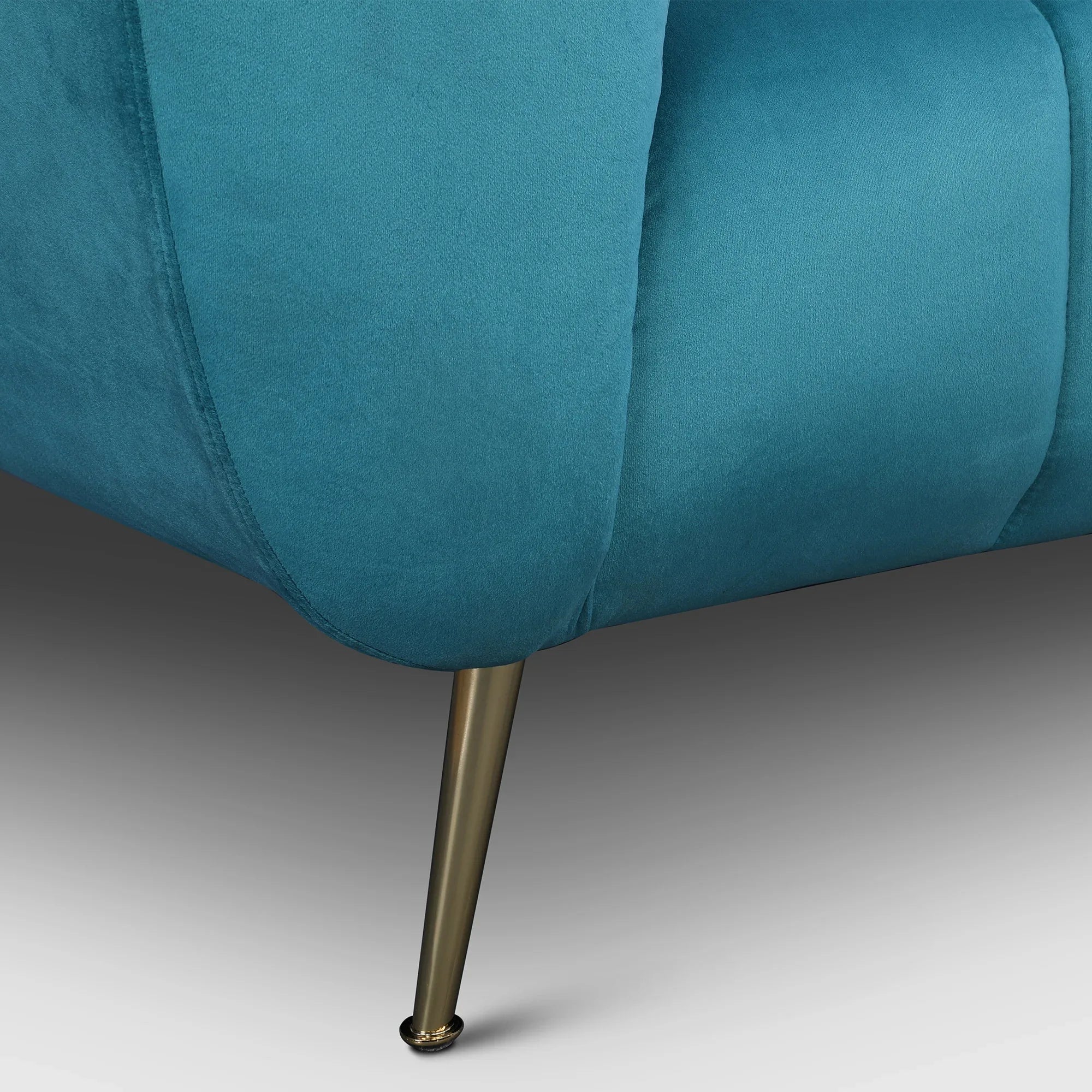 Catalina Velvet Three Seater Sofa in Teal Colour - HomeTown