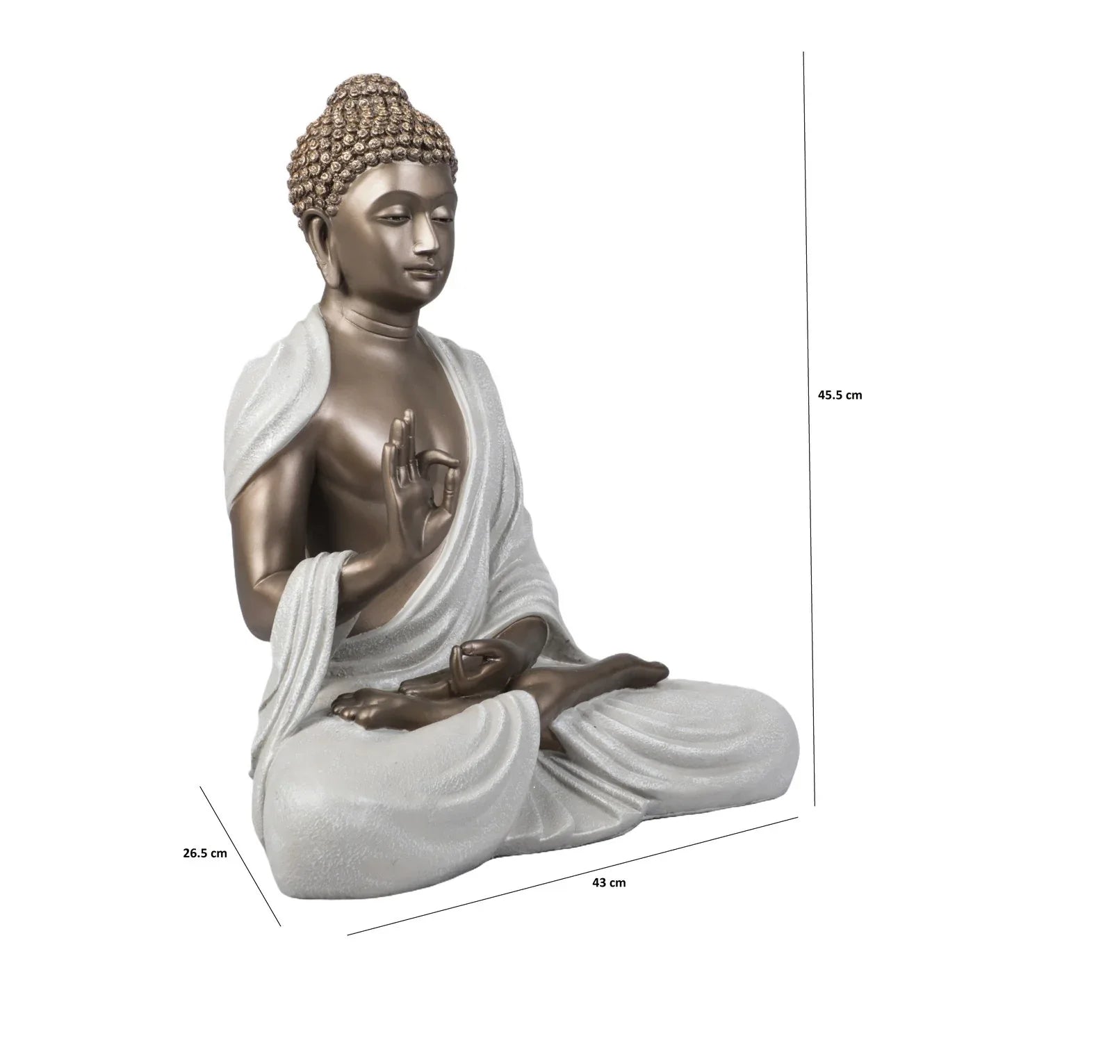 Diverse Expression Elegant Buddha Sculpture 46cm in Bronze White - HomeTown