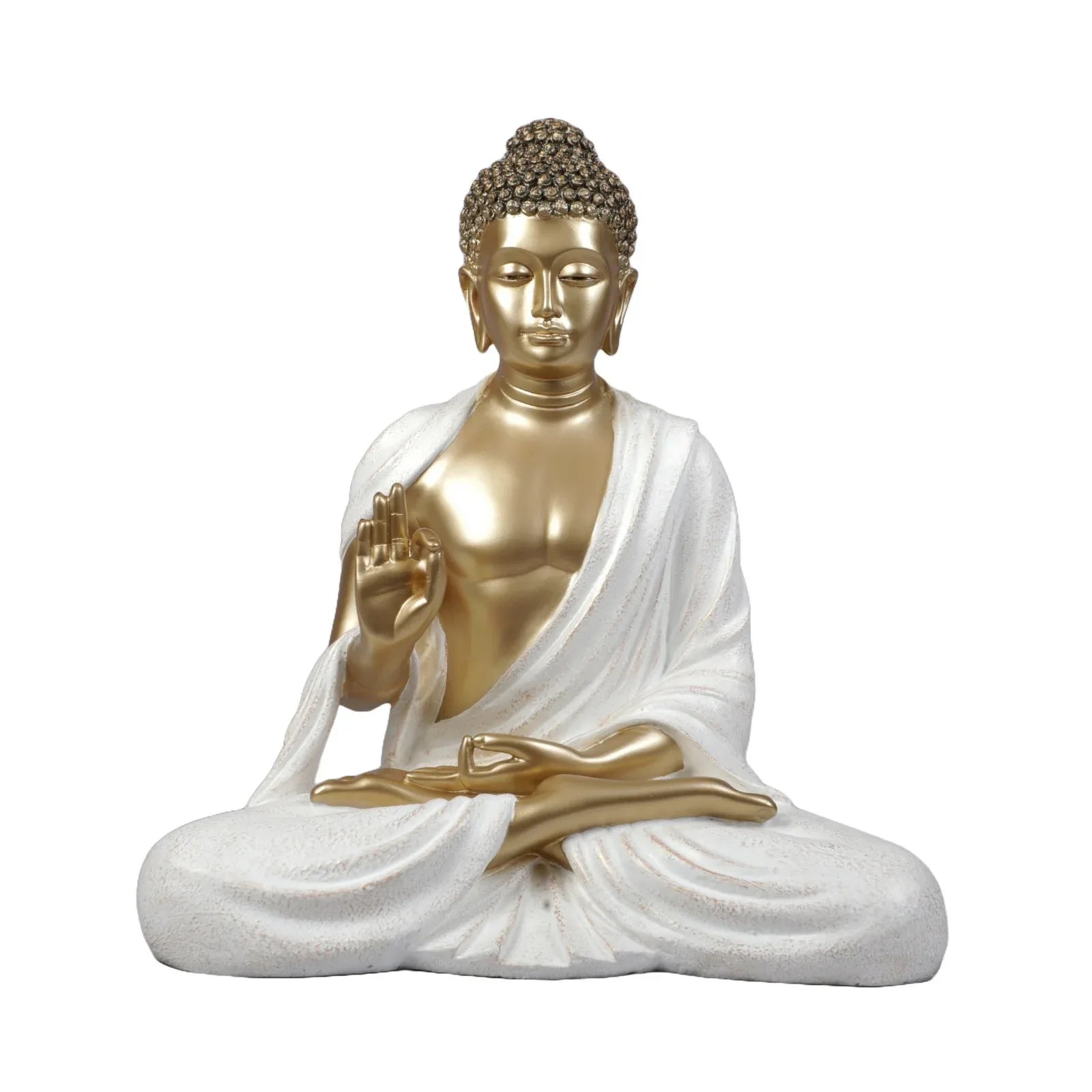 Diverse Expression Elegant Buddha Sculpture 46cm in Gold White - HomeTown