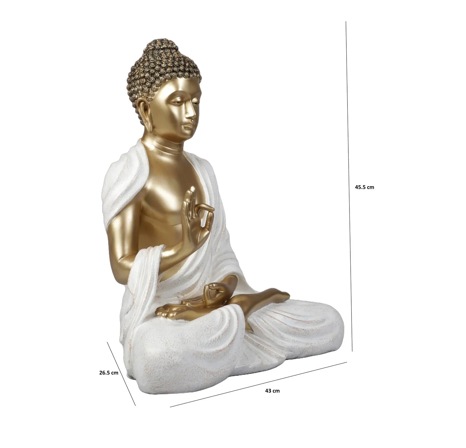 Diverse Expression Elegant Buddha Sculpture 46cm in Gold White - HomeTown