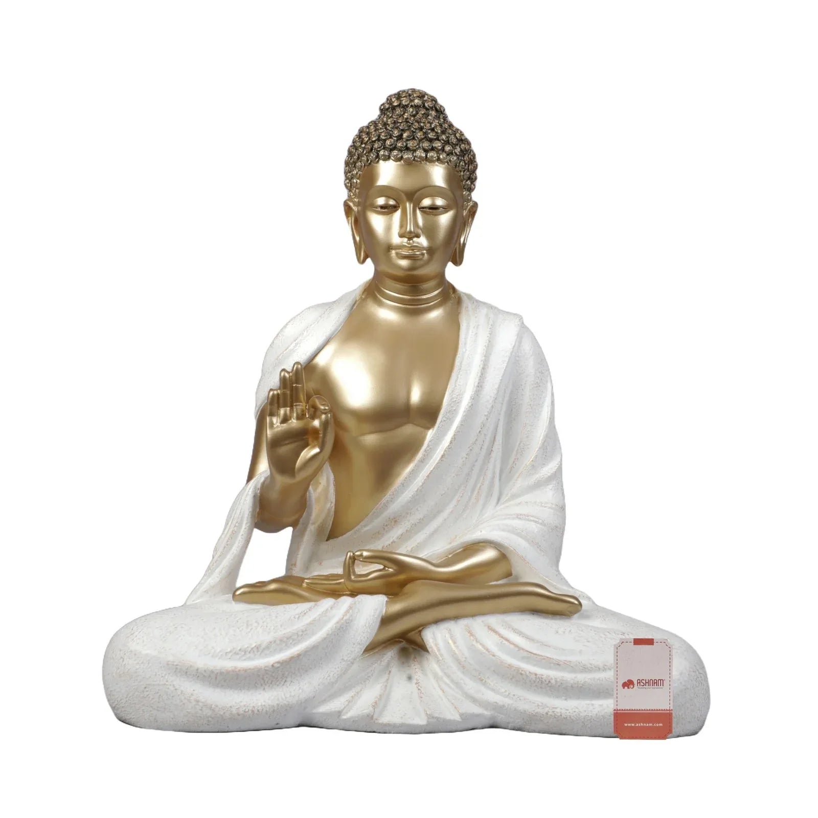 Diverse Expression Elegant Buddha Sculpture 46cm in Gold White - HomeTown