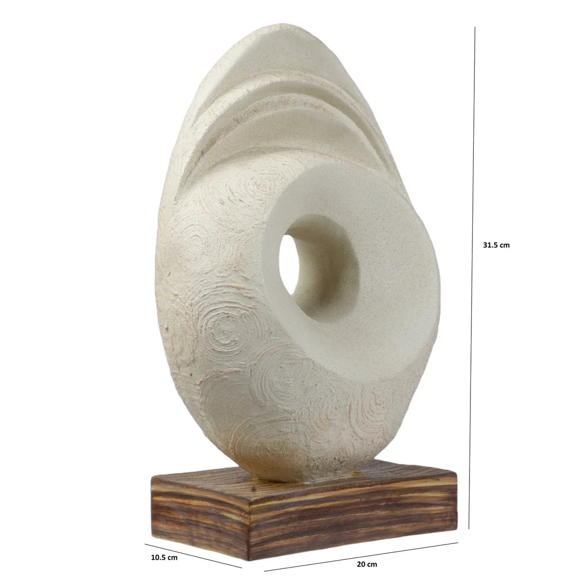 Calista Modern Abstract Showpiece 32cm in Ivory Colour - HomeTown