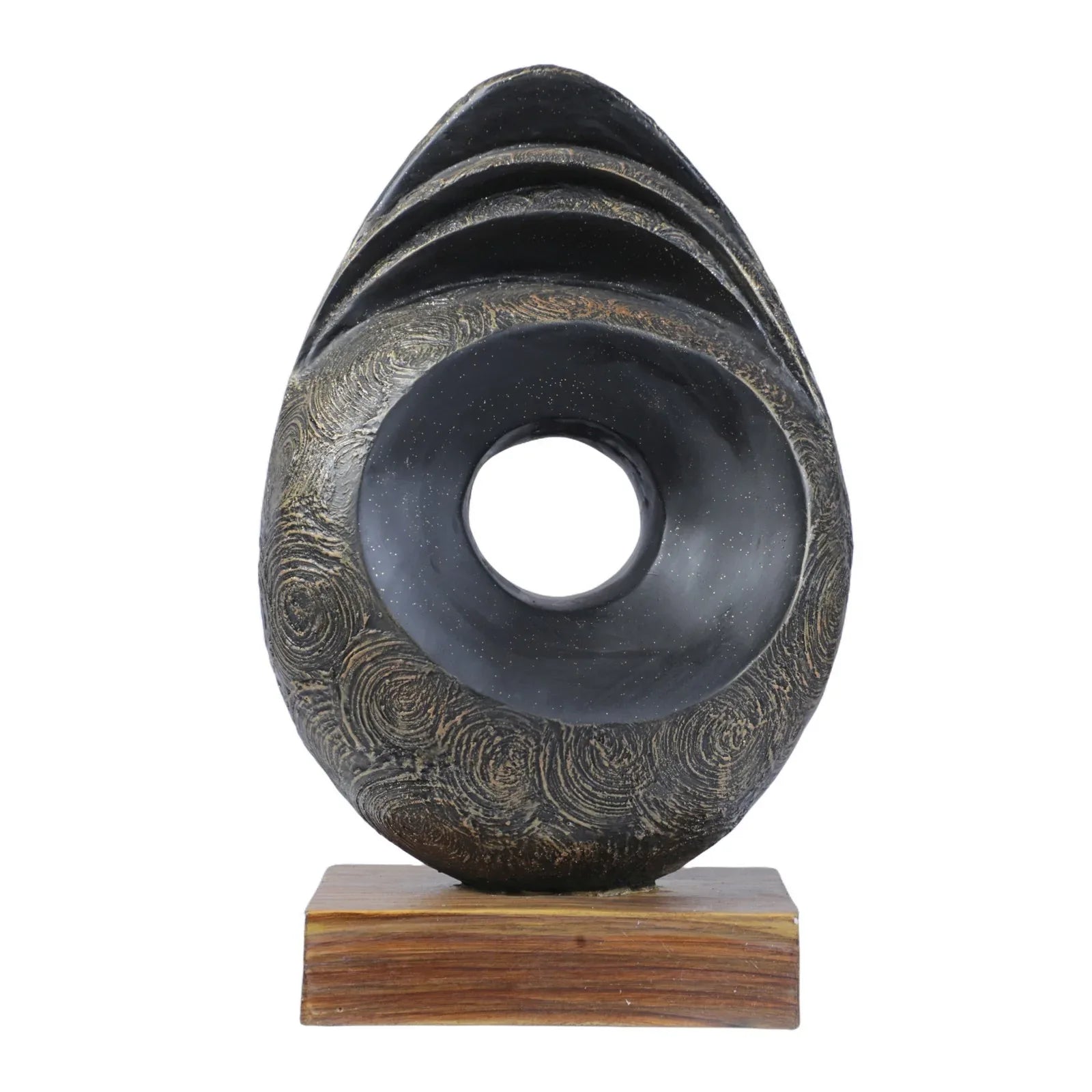 Calista Modern Abstract Showpiece 32cm in Black Gold Colour - HomeTown