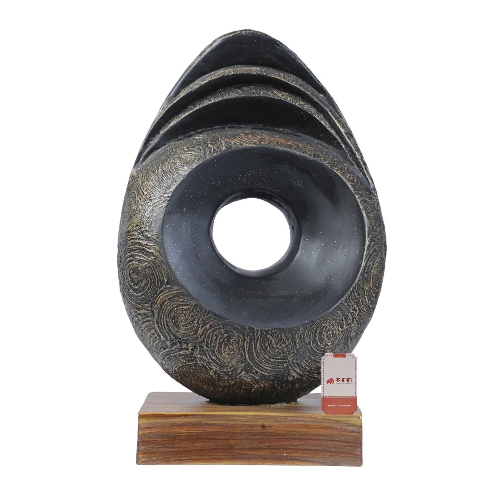 Calista Modern Abstract Showpiece 32cm in Black Gold Colour - HomeTown