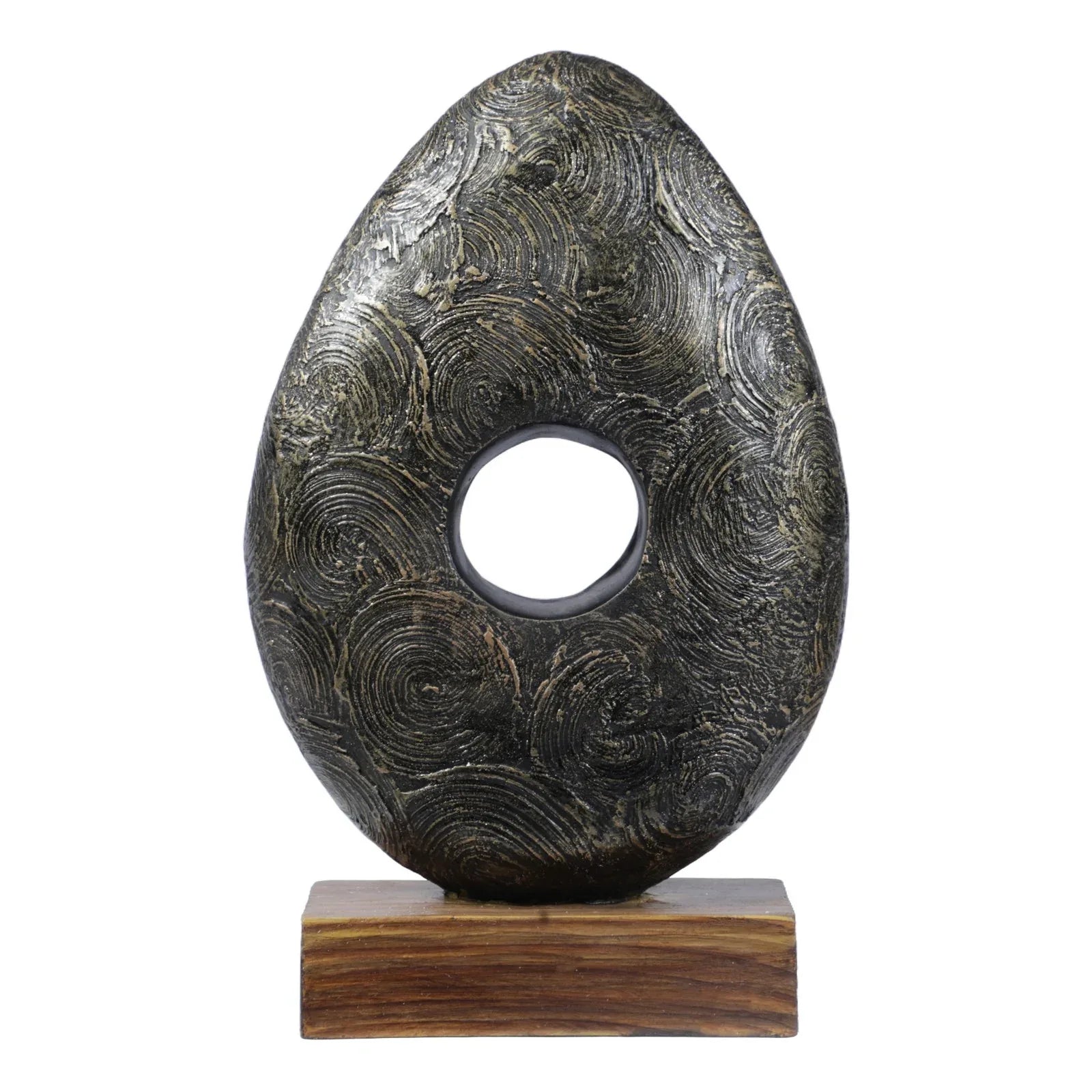 Calista Modern Abstract Showpiece 32cm in Black Gold Colour - HomeTown