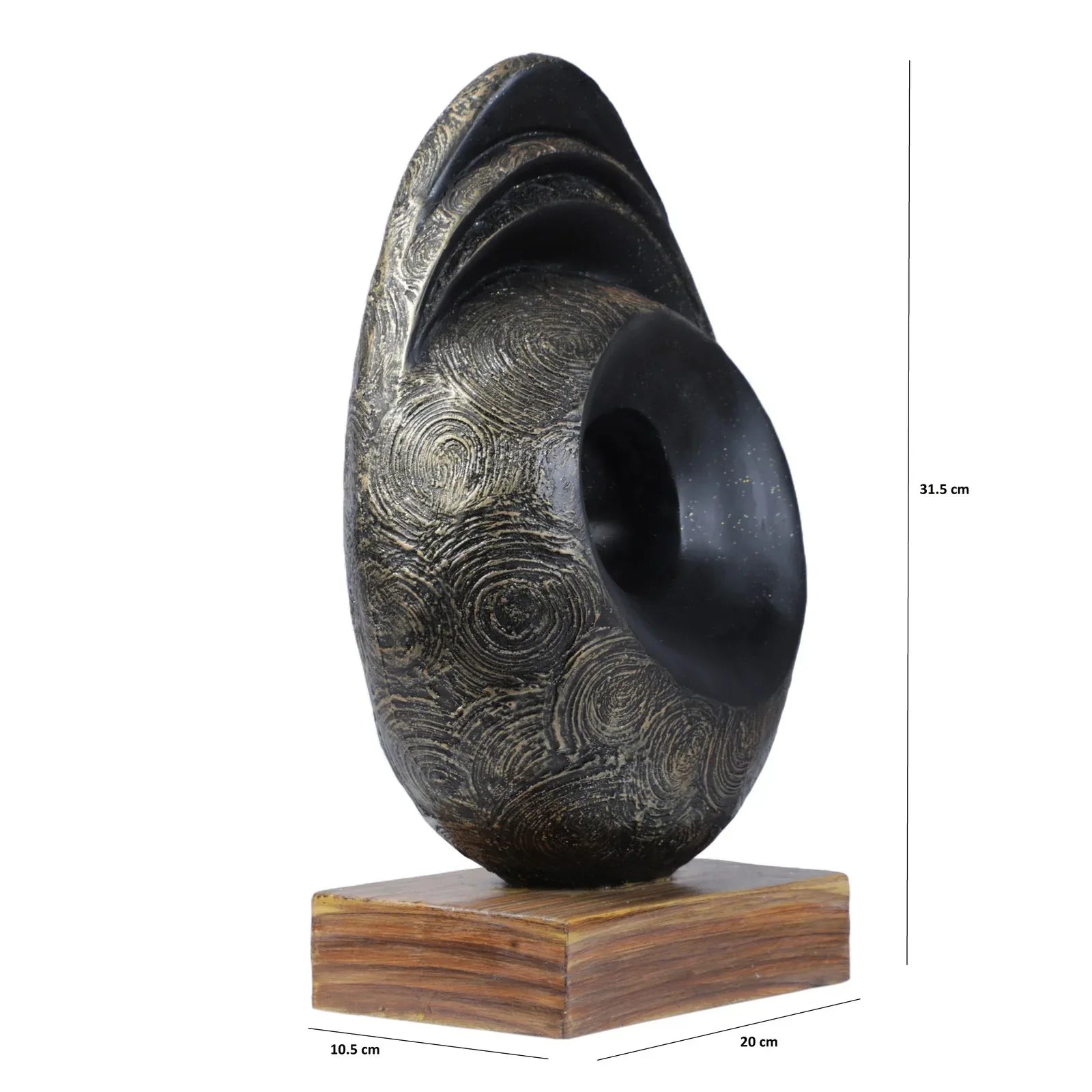 Calista Modern Abstract Showpiece 32cm in Black Gold Colour - HomeTown