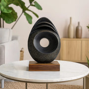 Calista Modern Abstract Showpiece 32cm in Black Gold Colour - HomeTown