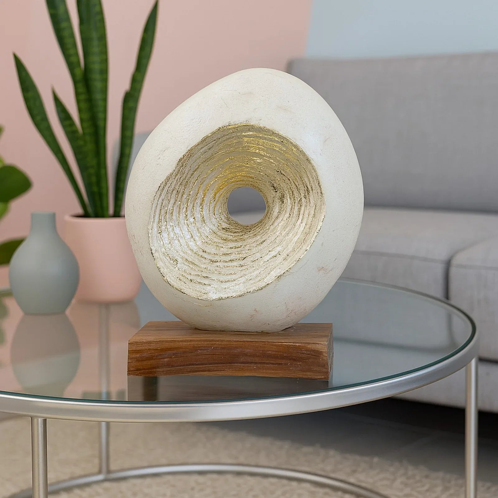 Calista Modern Abstract Showpiece 29cm in Ivory - HomeTown