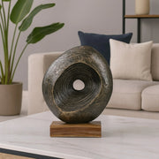 Calista Modern Abstract Showpiece 29cm in Black Gold - HomeTown