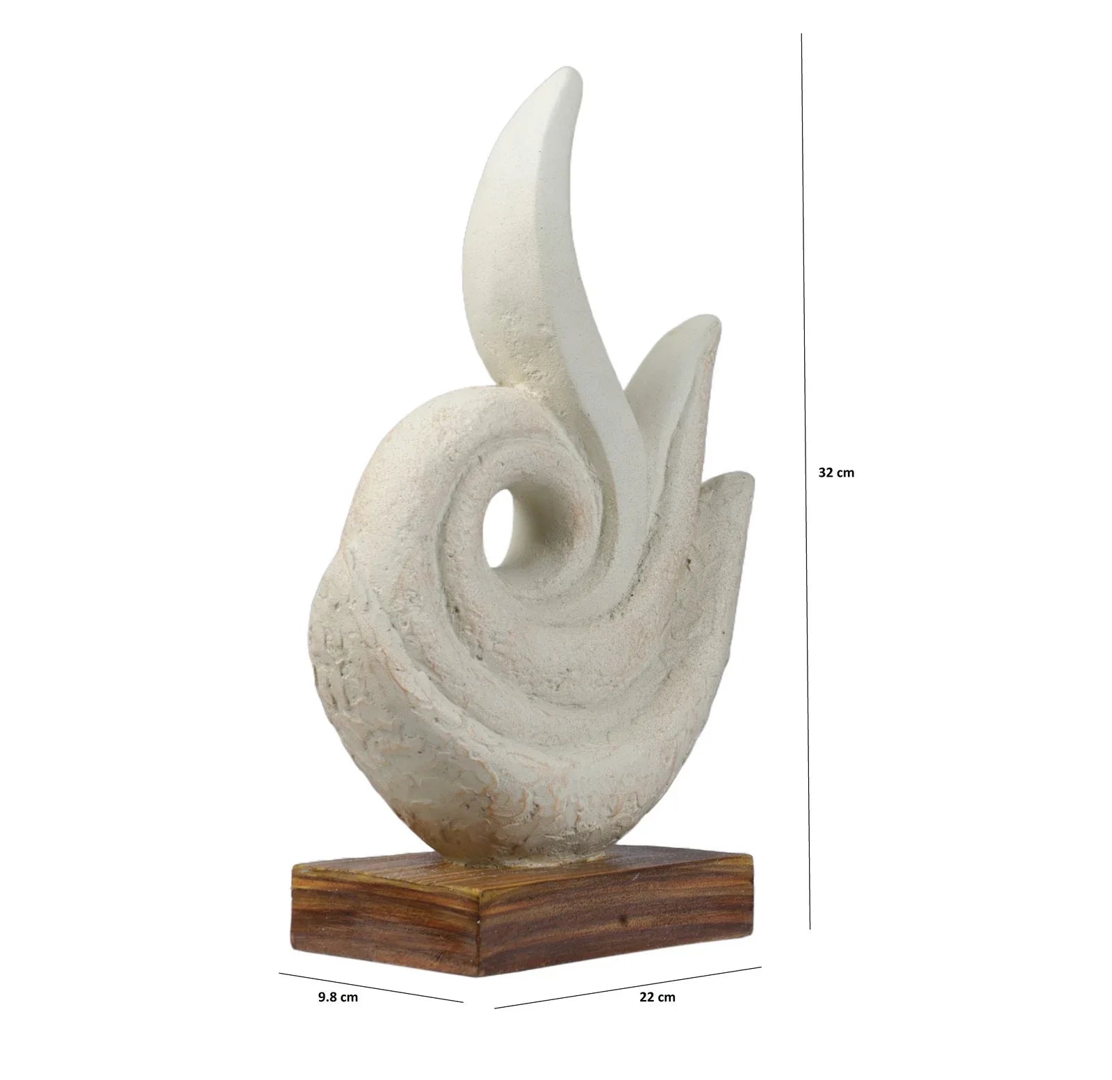 Calista Modern Abstract Showpiece 32cm in Ivory - HomeTown