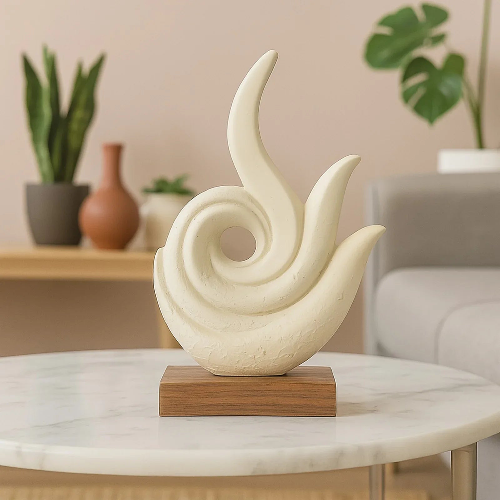 Calista Modern Abstract Showpiece 32cm in Ivory - HomeTown