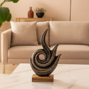 Calista Modern Abstract Showpiece 32cm in Black Gold - HomeTown