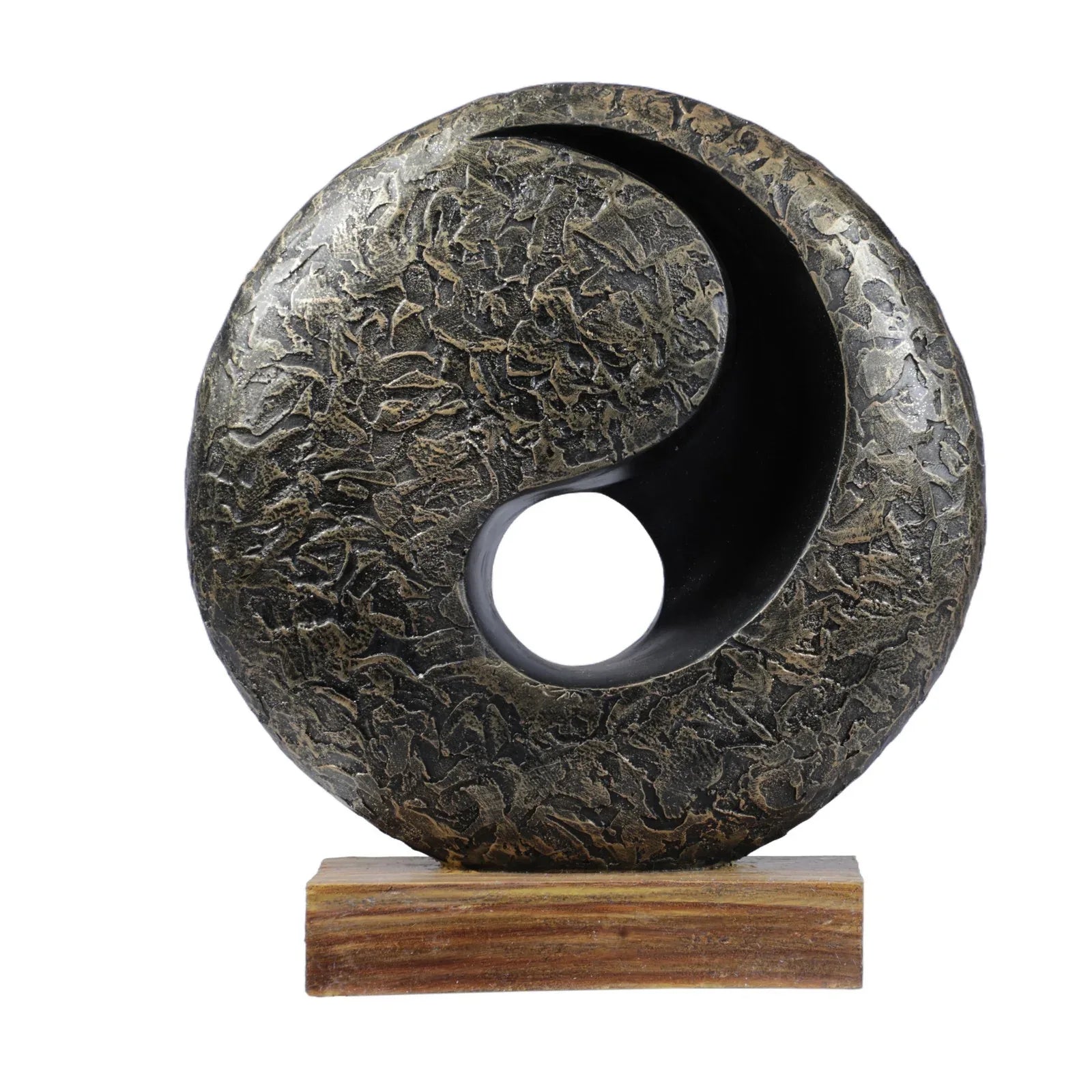 Calista Modern Abstract Showpiece 28cm in Black Gold Colour - HomeTown