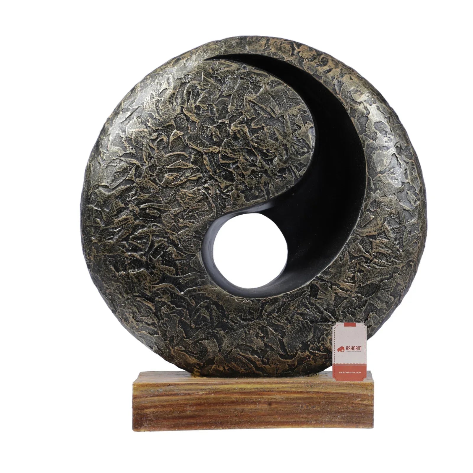 Calista Modern Abstract Showpiece 28cm in Black Gold Colour - HomeTown