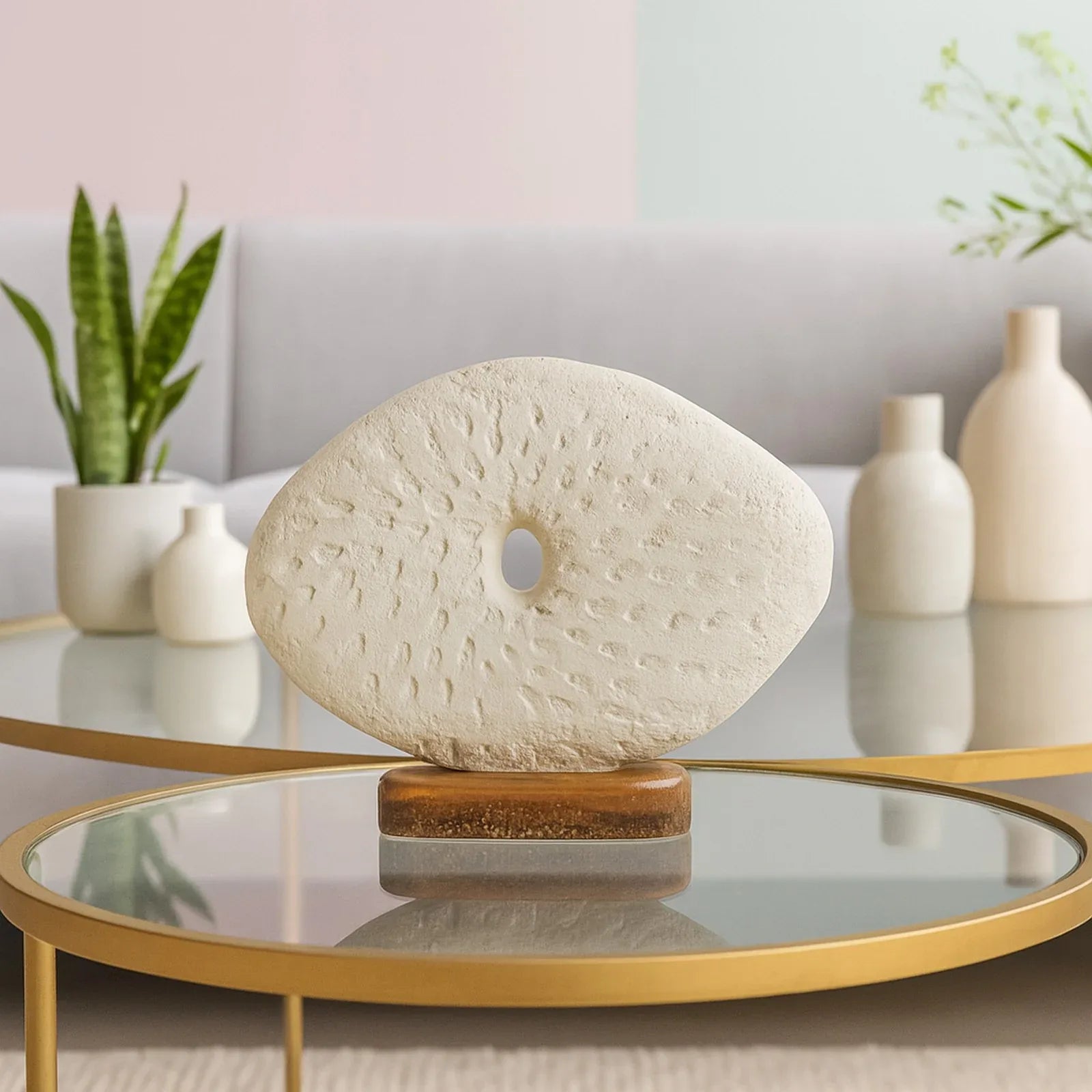 Calista Modern Abstract Showpiece 26cm in Ivory - HomeTown